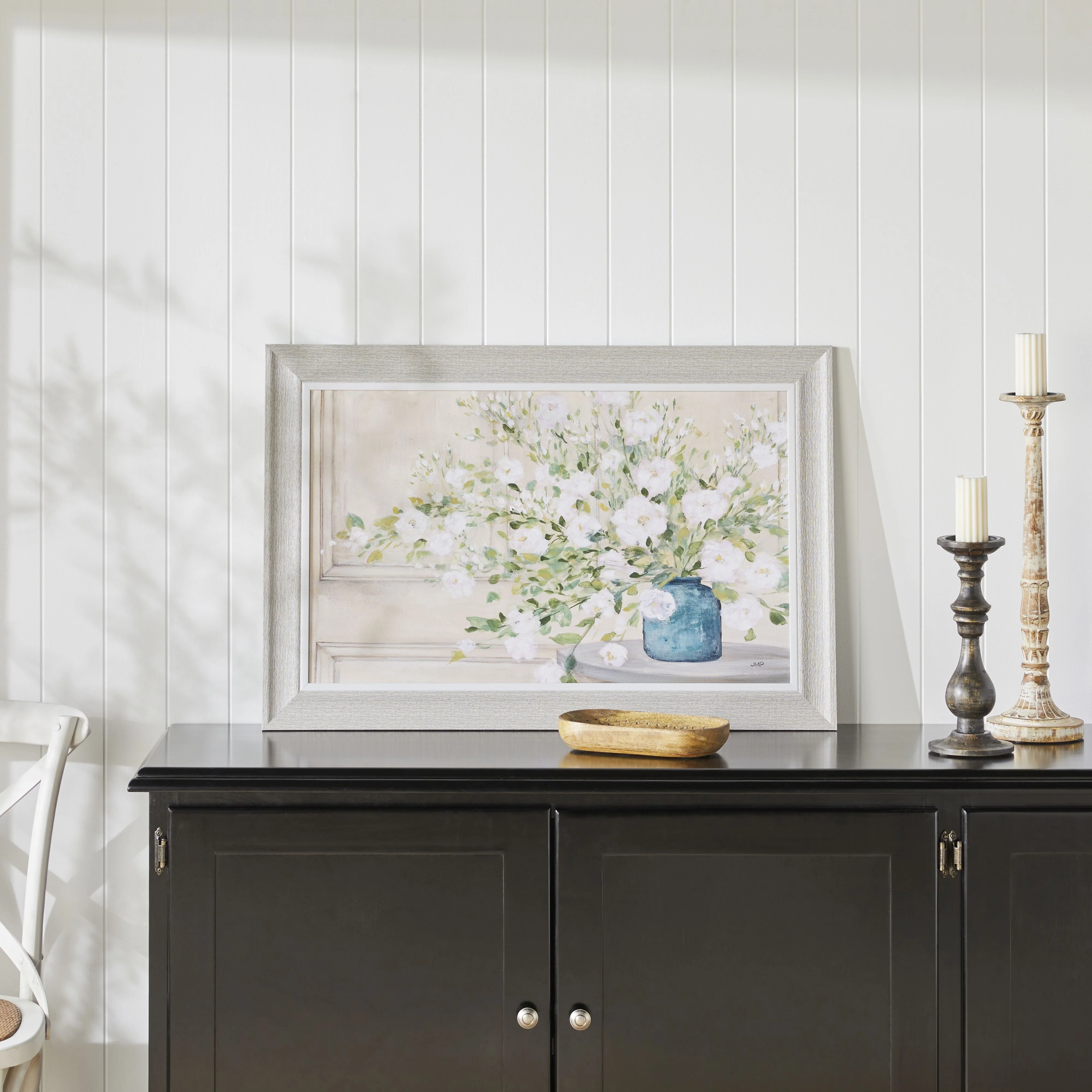 White Bouquet Framed Print 60x90cm - Image 4
