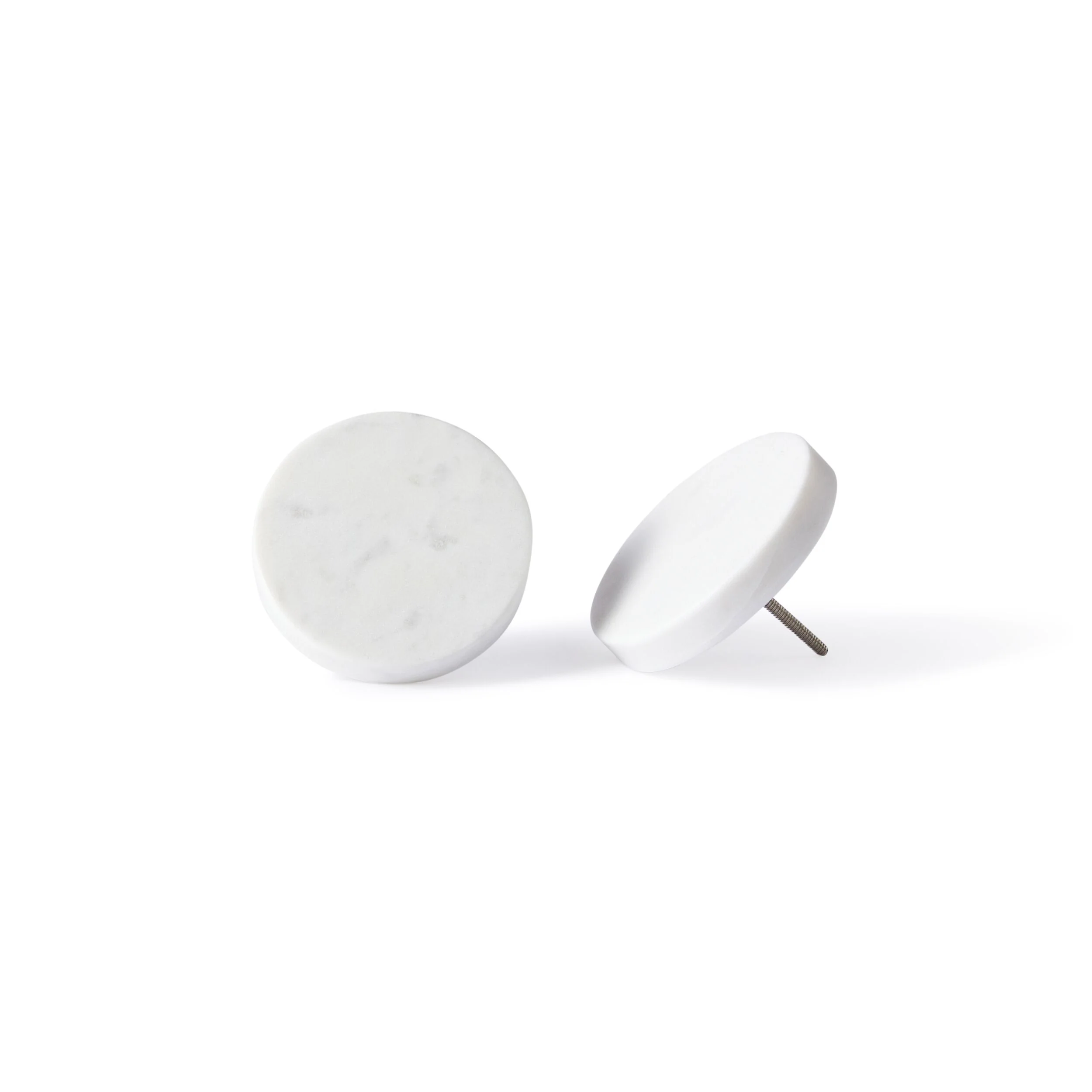 White Marble Knob Large 9.5x1cm - Image 2
