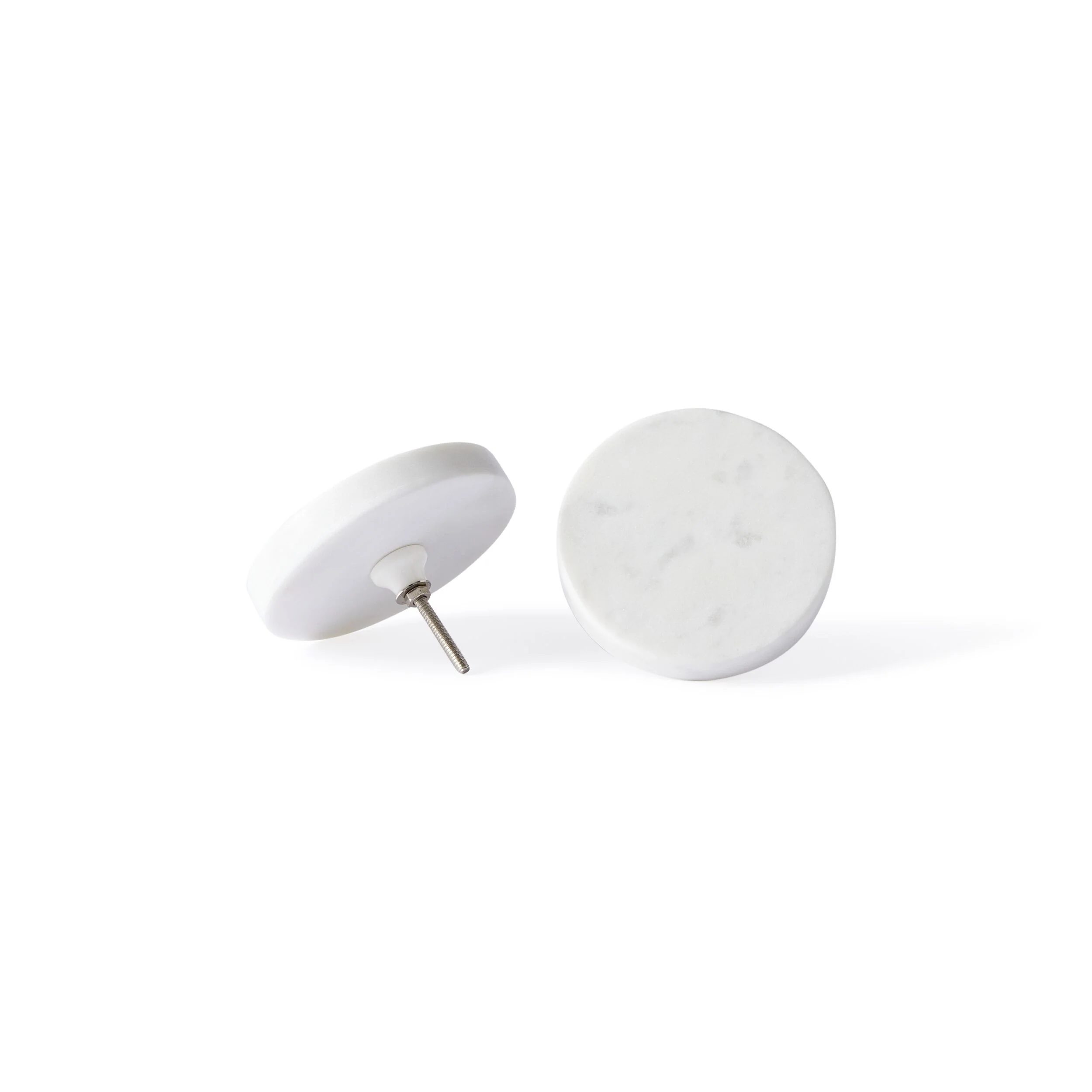 White Marble Knob Large 9.5x1cm - Image 3