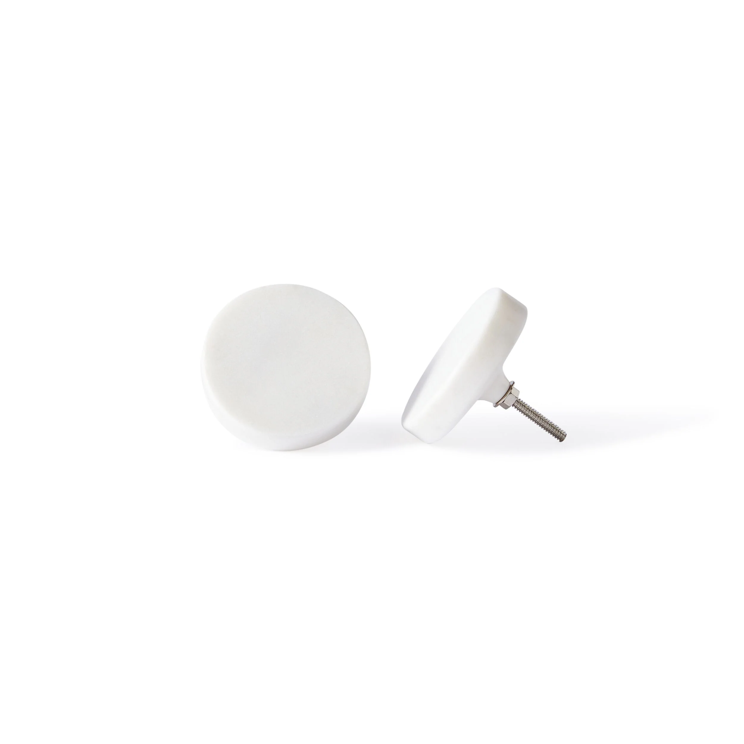 White Marble Knob Small 6x1.5cm - Image 2