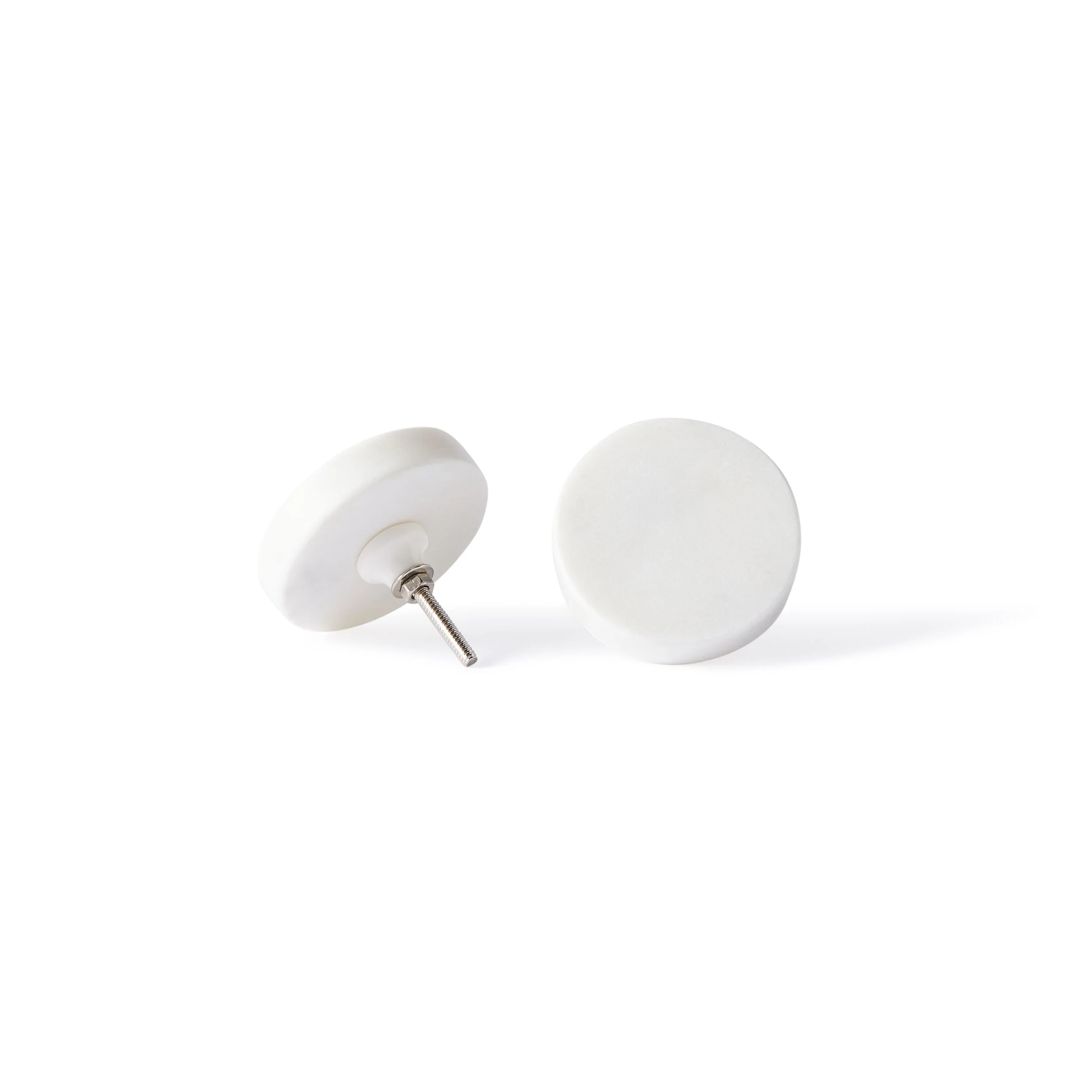 White Marble Knob Small 6x1.5cm - Image 3