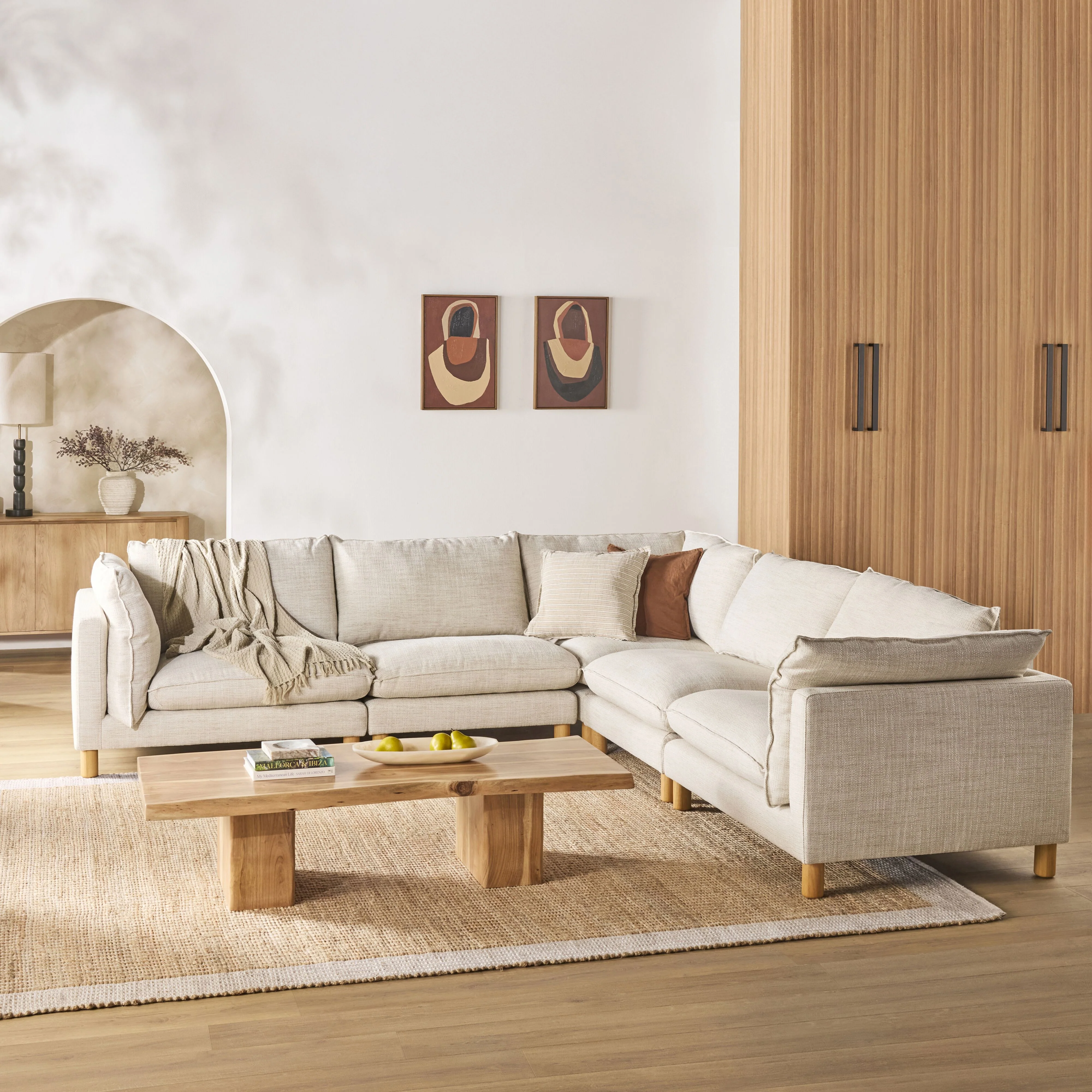 Whitehaven 5 Piece Modular Corner Sofa Eden Natural - Image 7