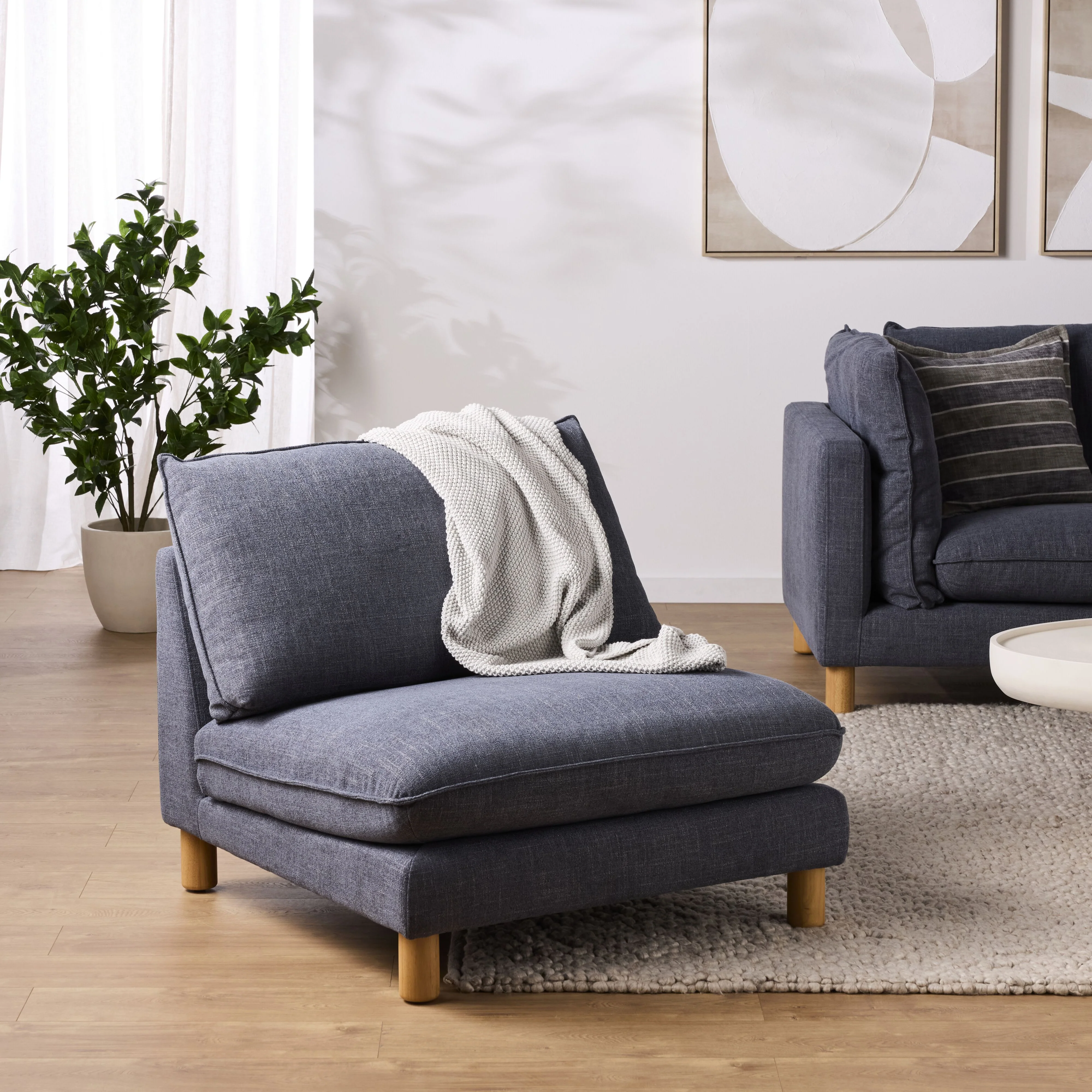 Whitehaven Armless Modular Chair Atlantic Blue - Image 7