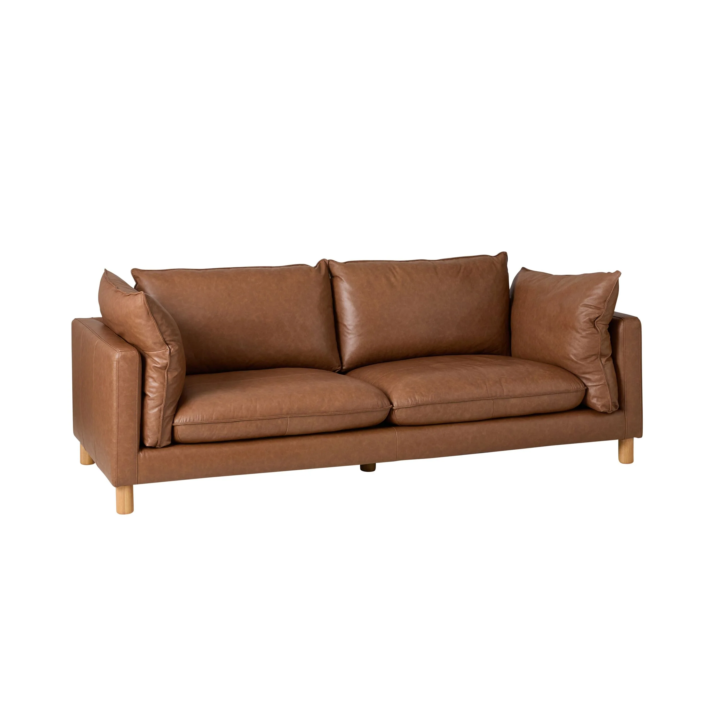 Whitehaven Leather 3 Seater Sofa Vintage Saddle - Image 2