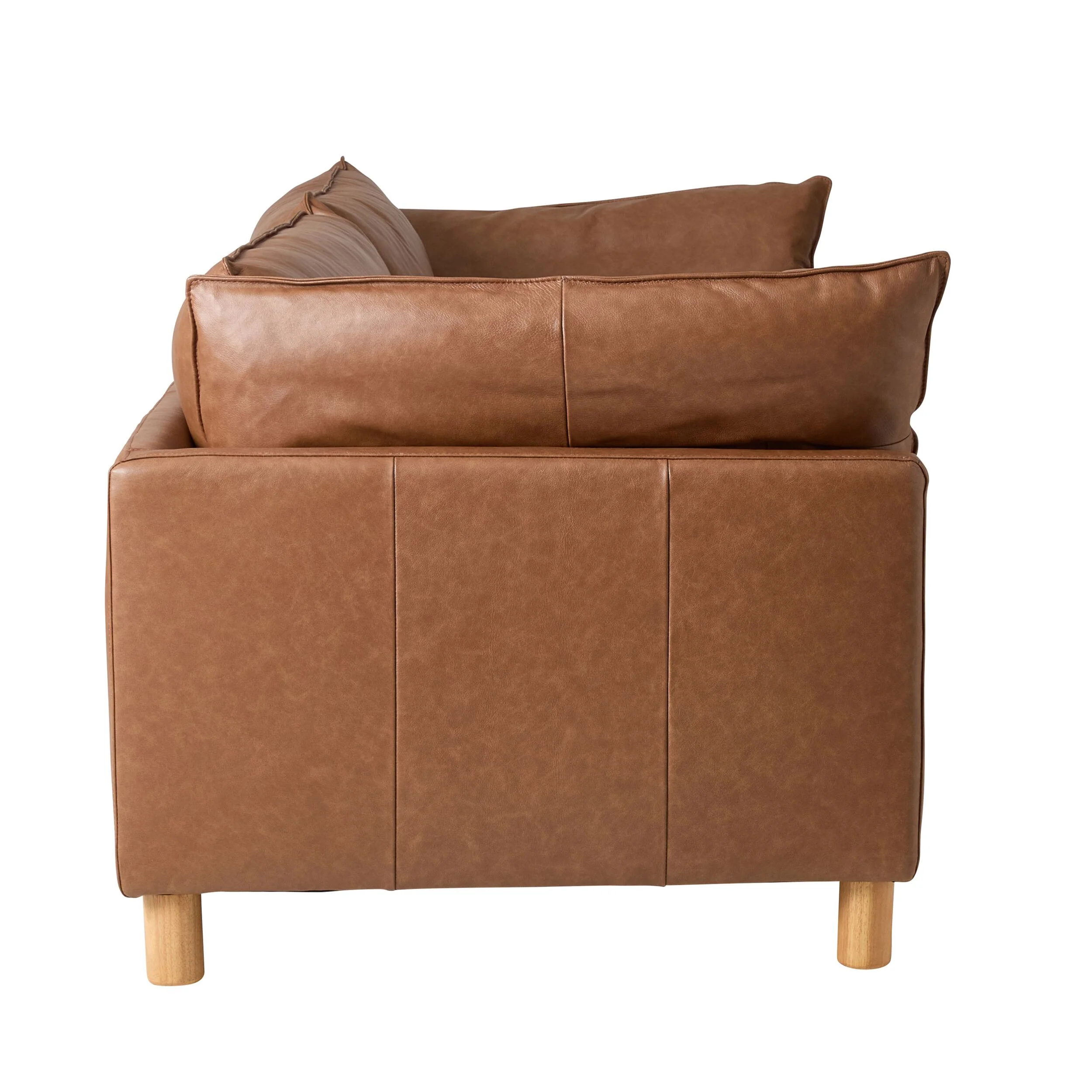 Whitehaven Leather 3 Seater Sofa Vintage Saddle - Image 3