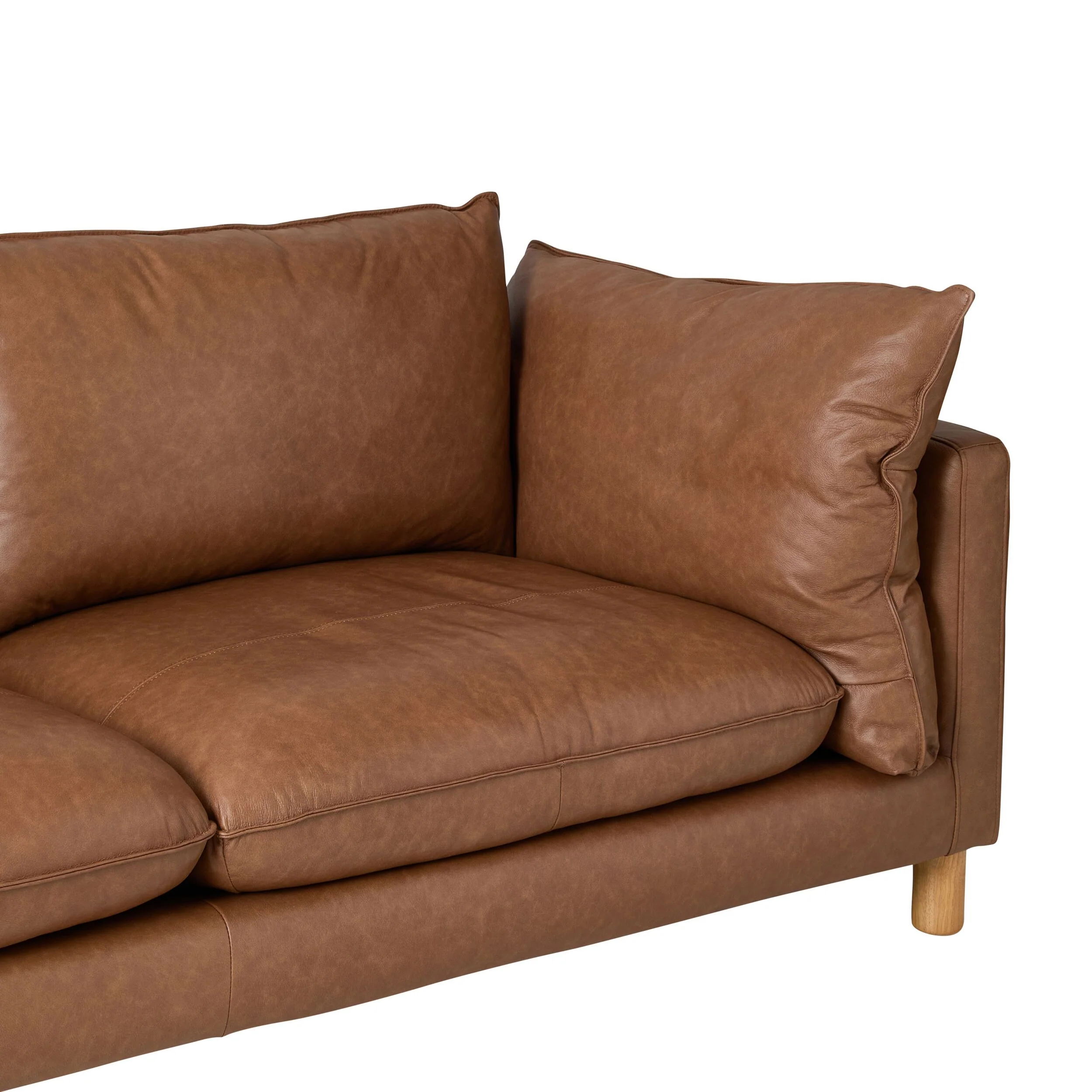 Whitehaven Leather 3 Seater Sofa Vintage Saddle - Image 5