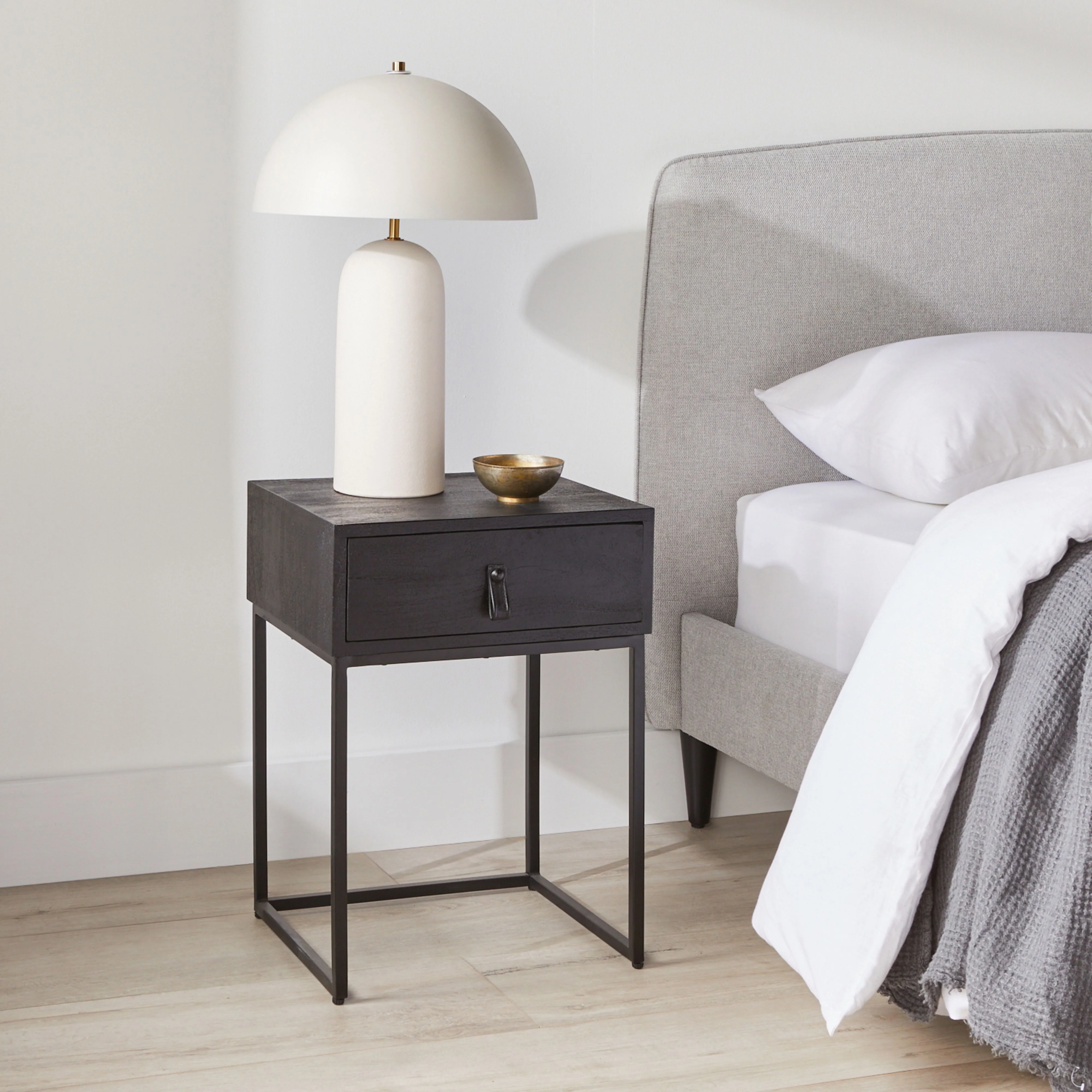 Willa 1 Drawer Bedside Table Black - Image 7