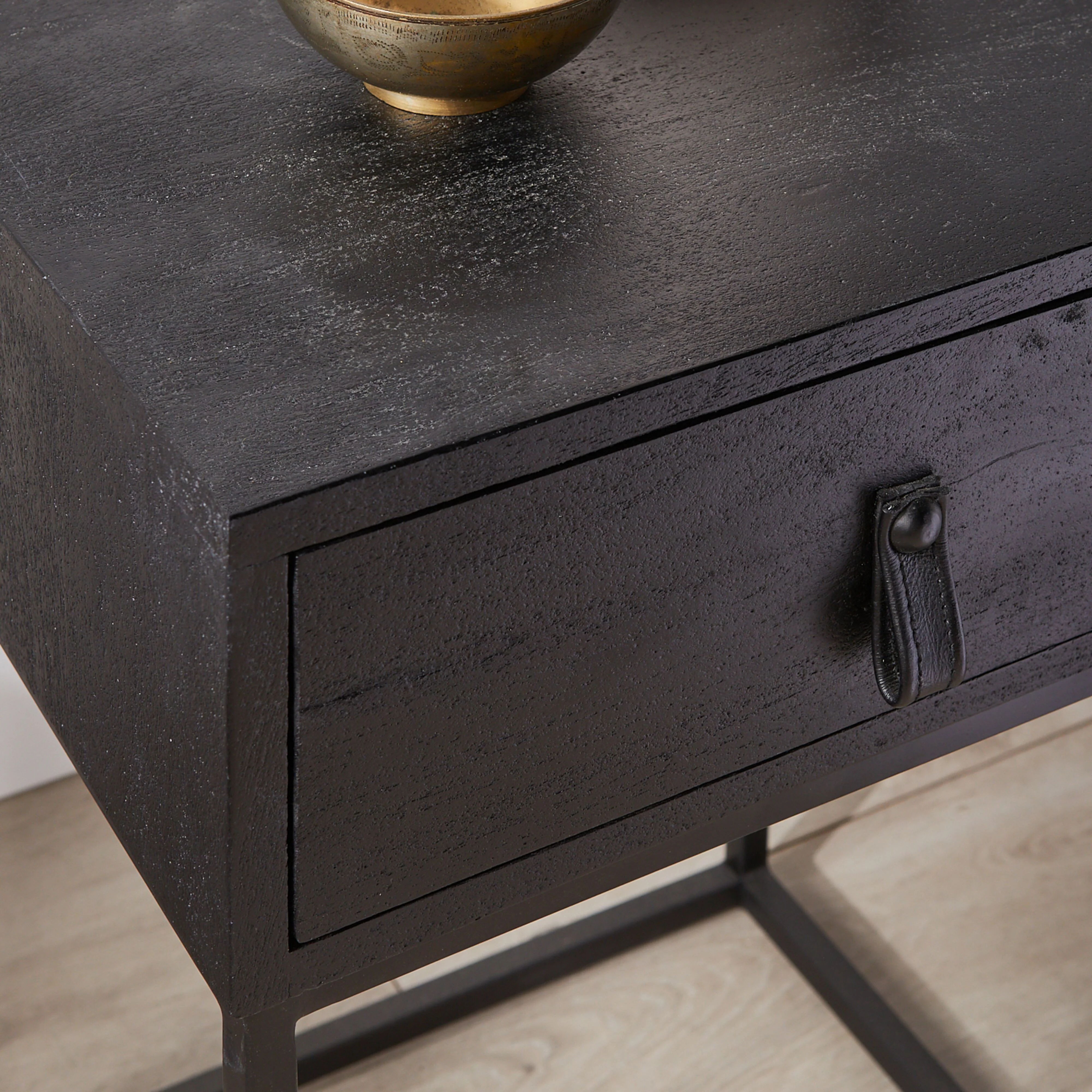 Willa 1 Drawer Bedside Table Black - Image 8