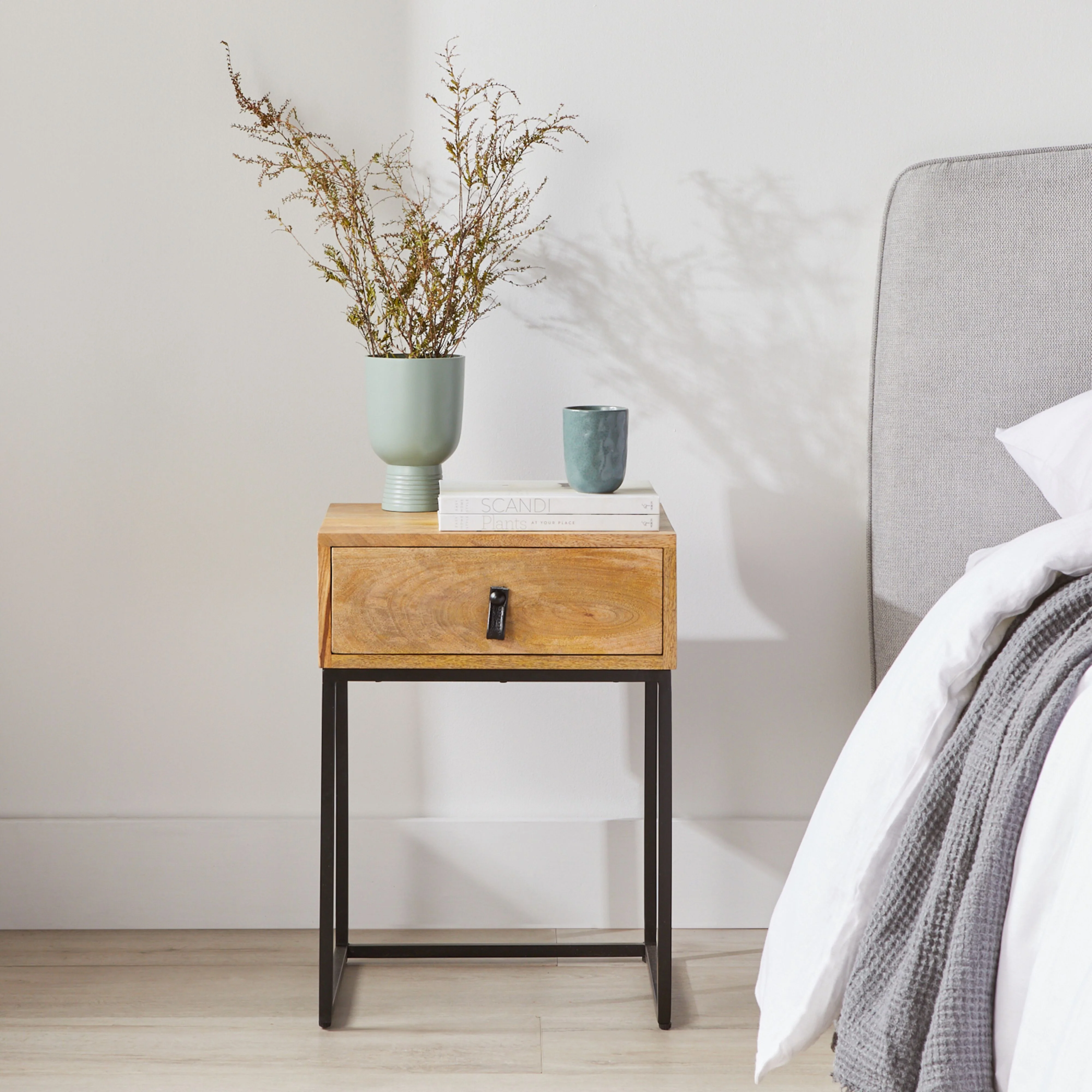Willa 1 Drawer Bedside Table Natural - Image 8