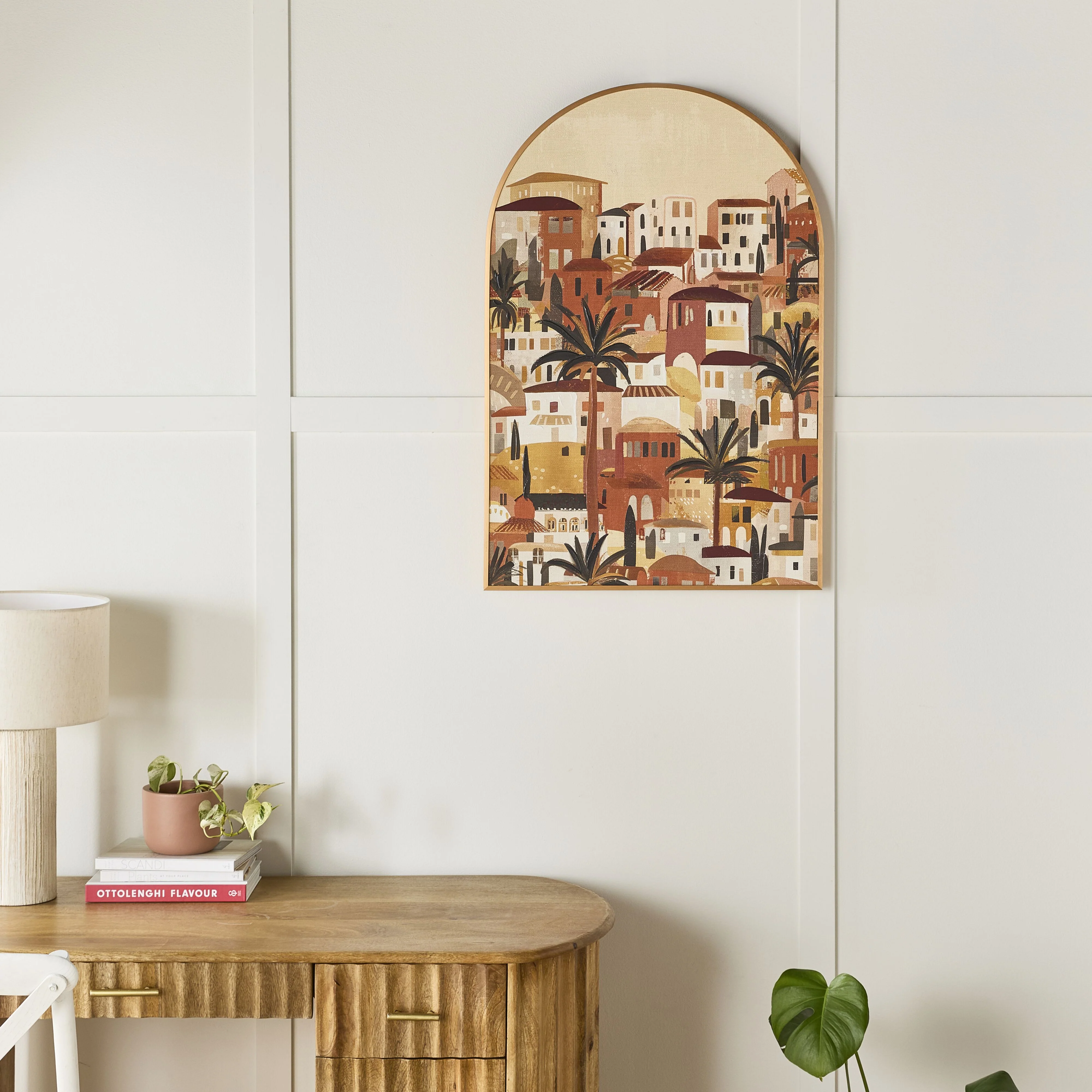 Window View Arch Framed Canvas 60x90cm - Image 4