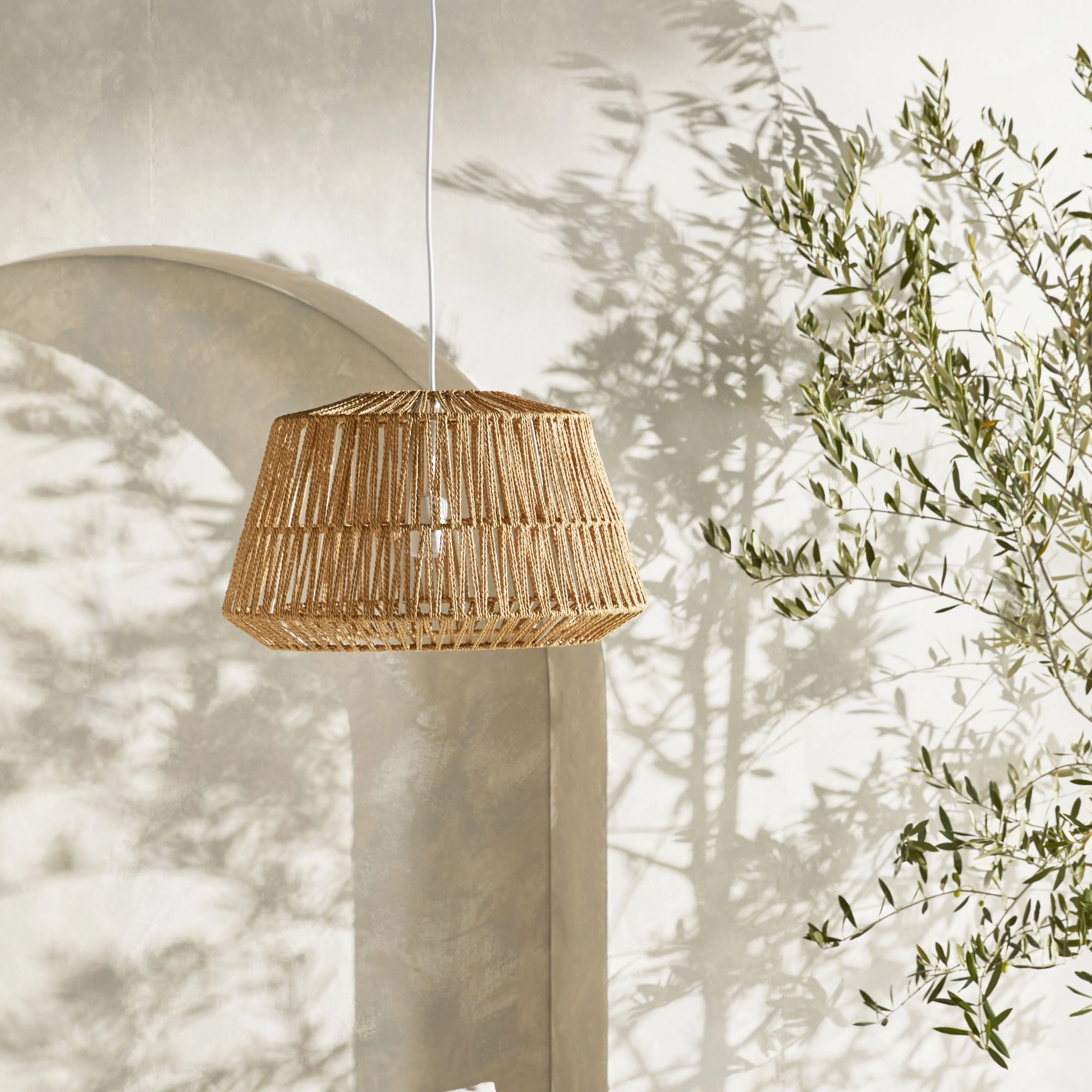 Woven Jute Bell Natural Pendant 25cm - Image 6