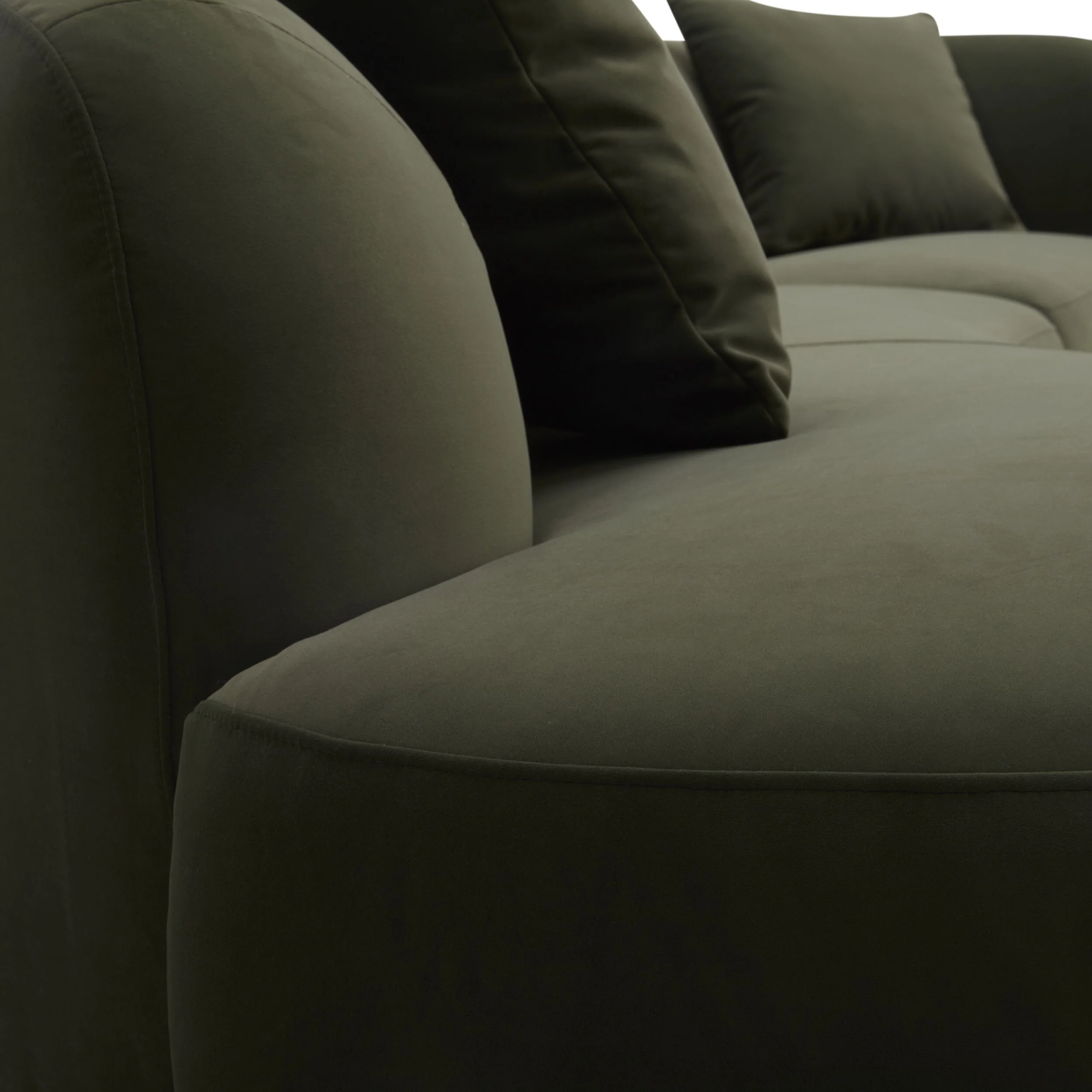 Wylder 4 Seater Curved Sofa Velvet Eucalyptus - Image 10
