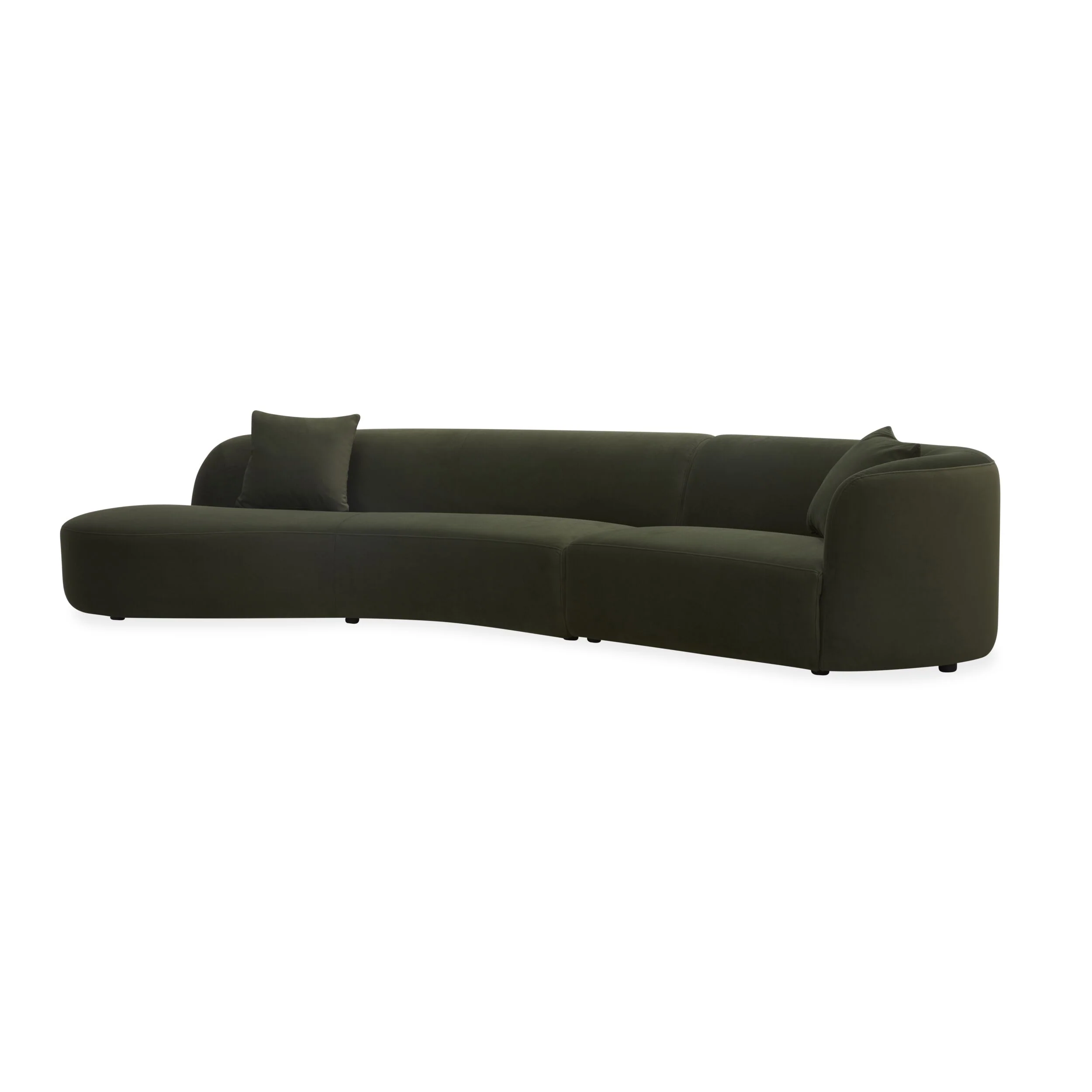 Wylder 4 Seater Curved Sofa Velvet Eucalyptus - Image 2