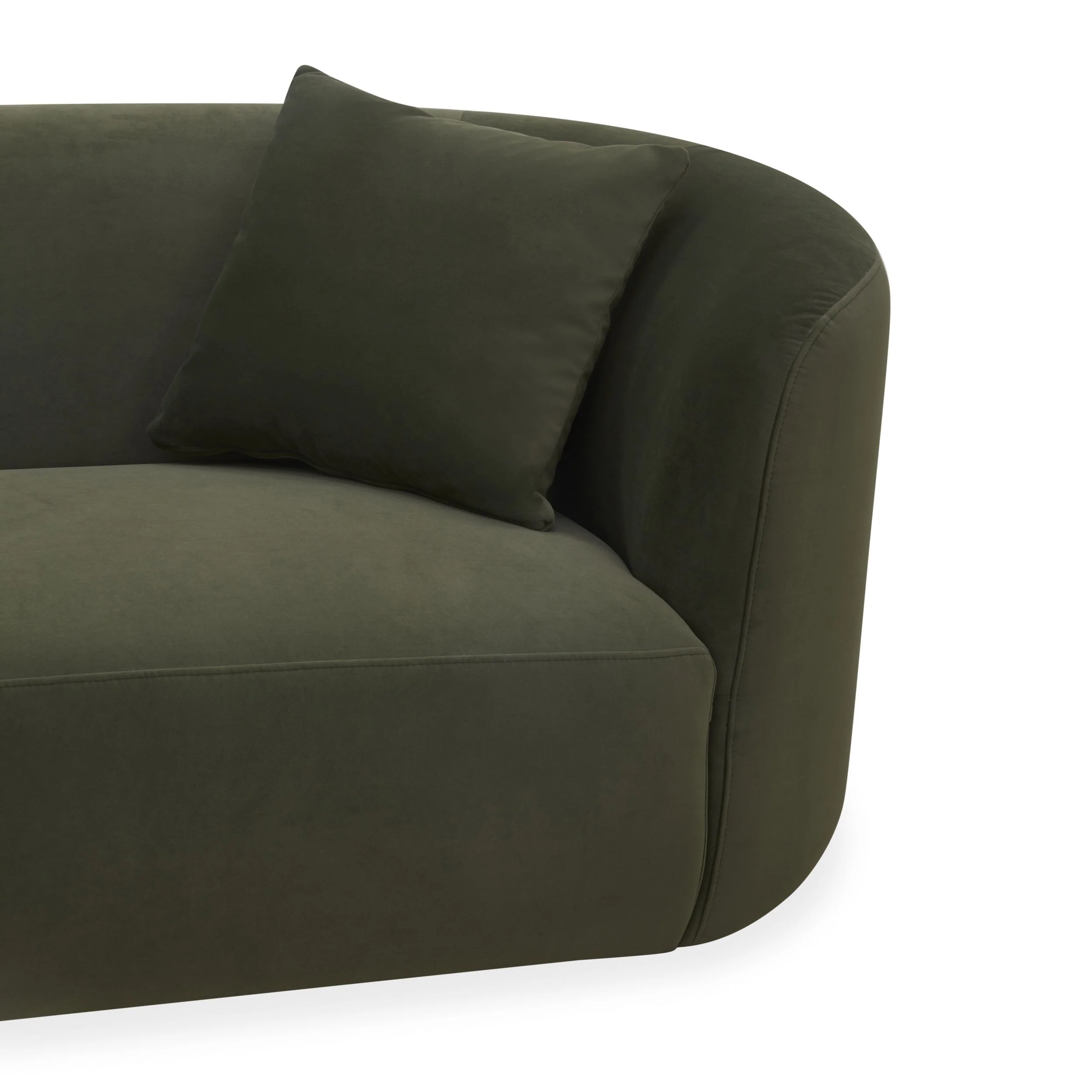 Wylder 4 Seater Curved Sofa Velvet Eucalyptus - Image 3