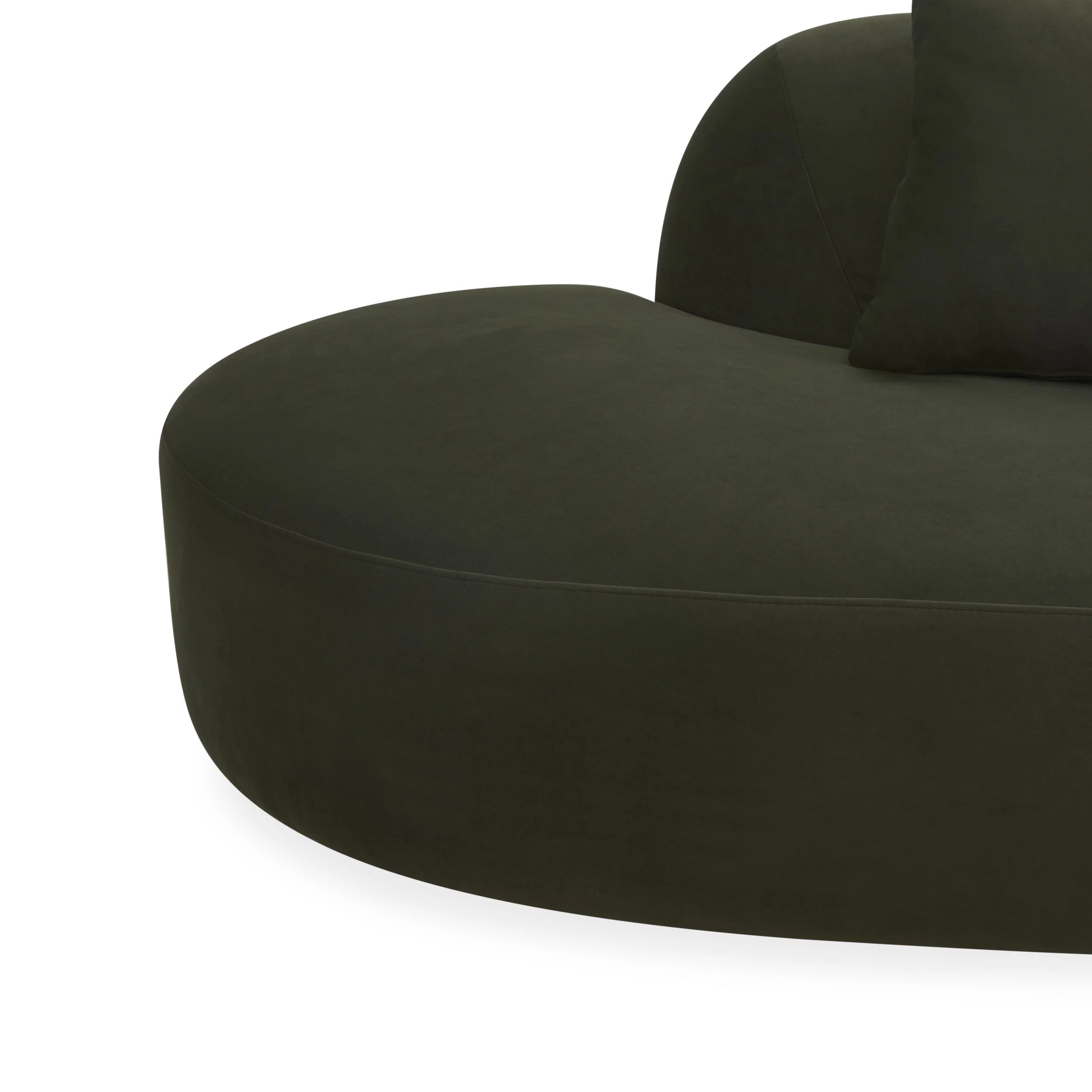Wylder 4 Seater Curved Sofa Velvet Eucalyptus - Image 4
