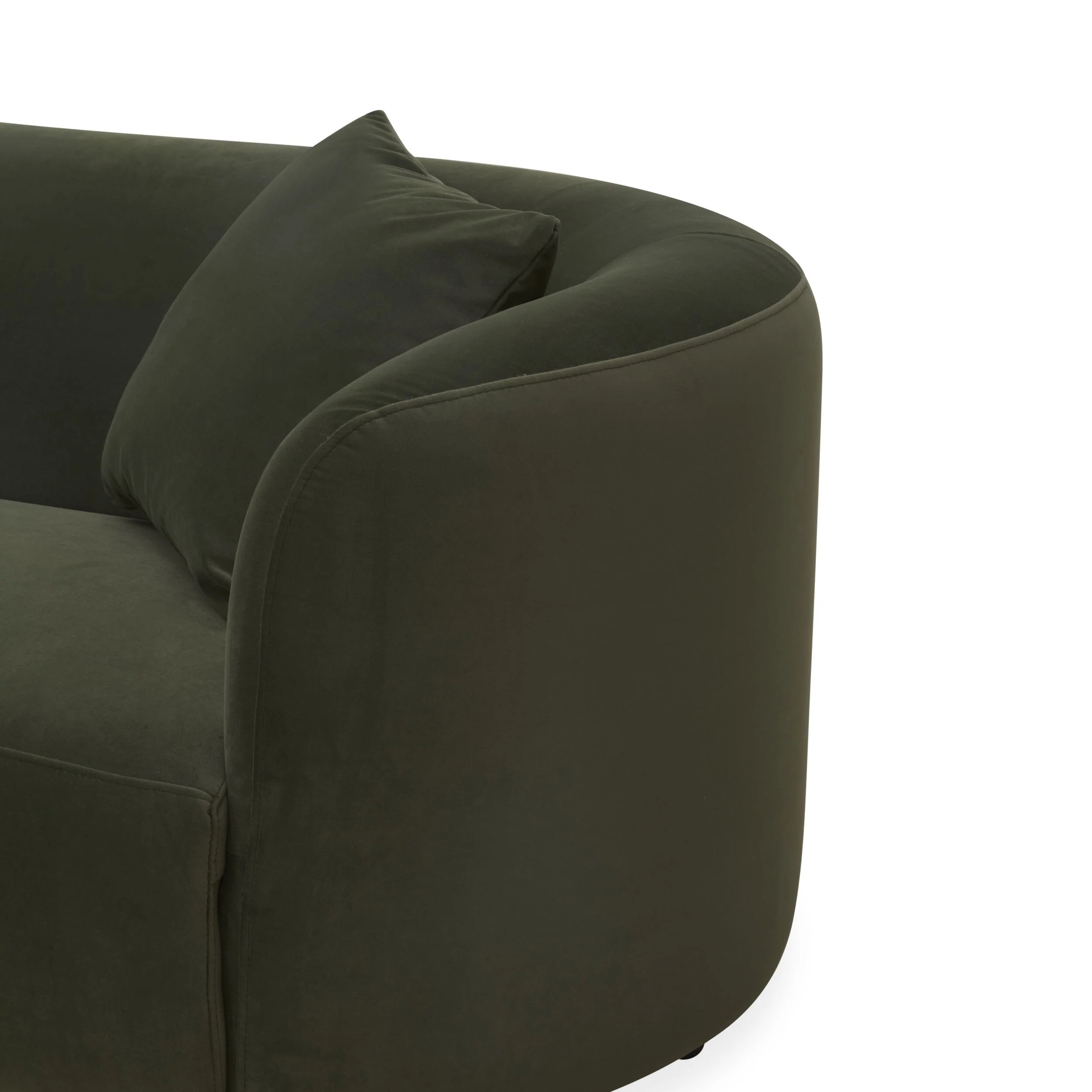 Wylder 4 Seater Curved Sofa Velvet Eucalyptus - Image 8