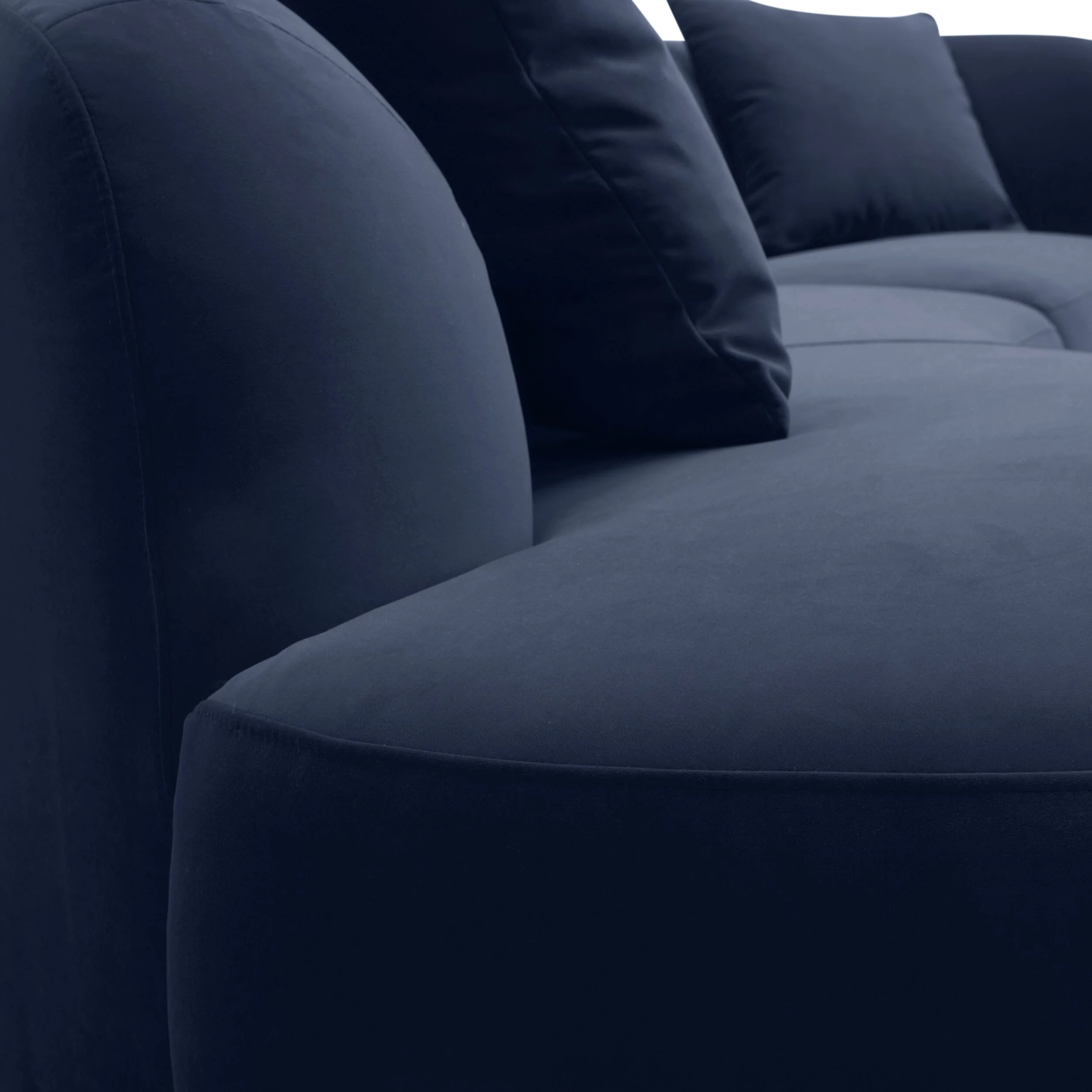 Wylder 4 Seater Curved Sofa Velvet Indigo - Image 10