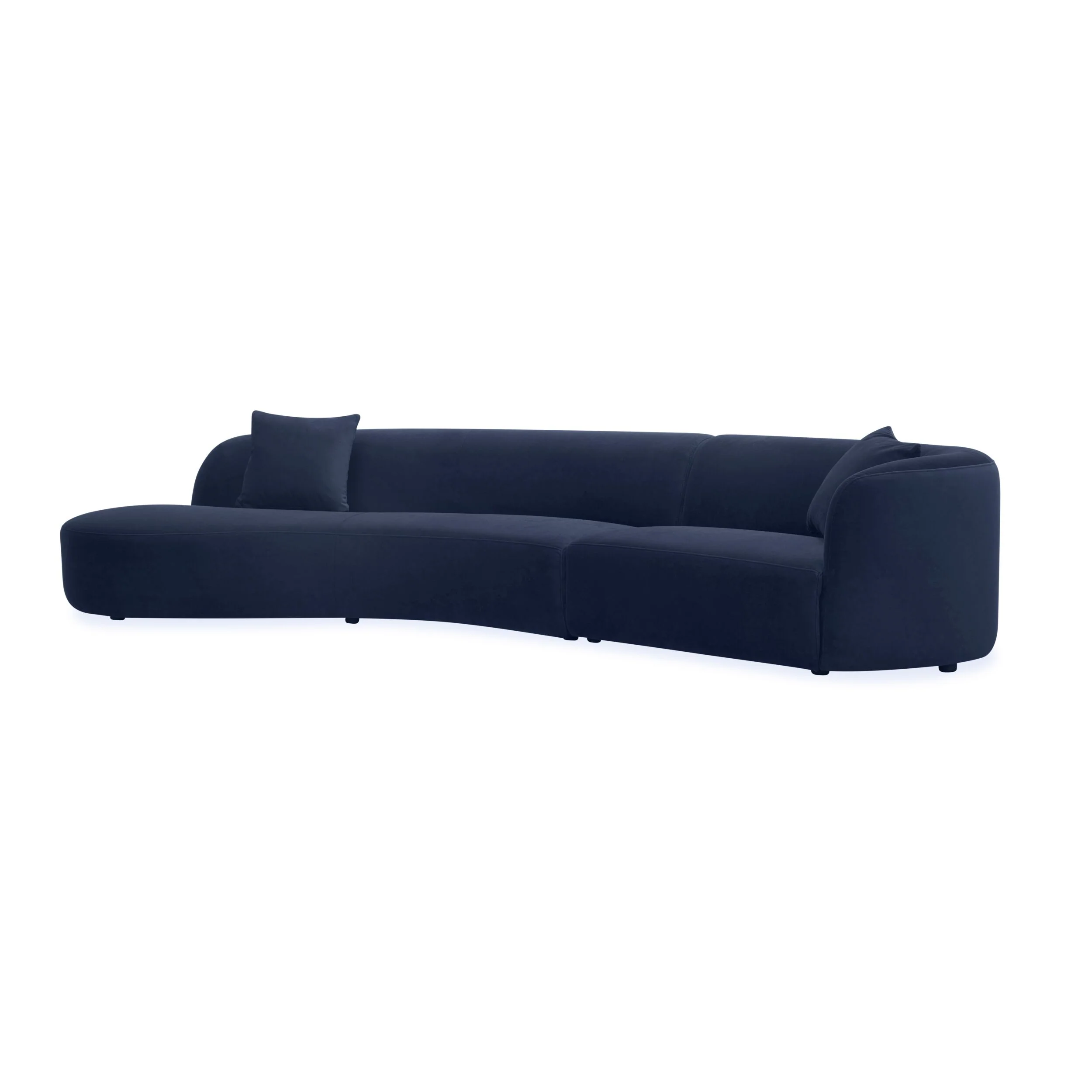 Wylder 4 Seater Curved Sofa Velvet Indigo - Image 2