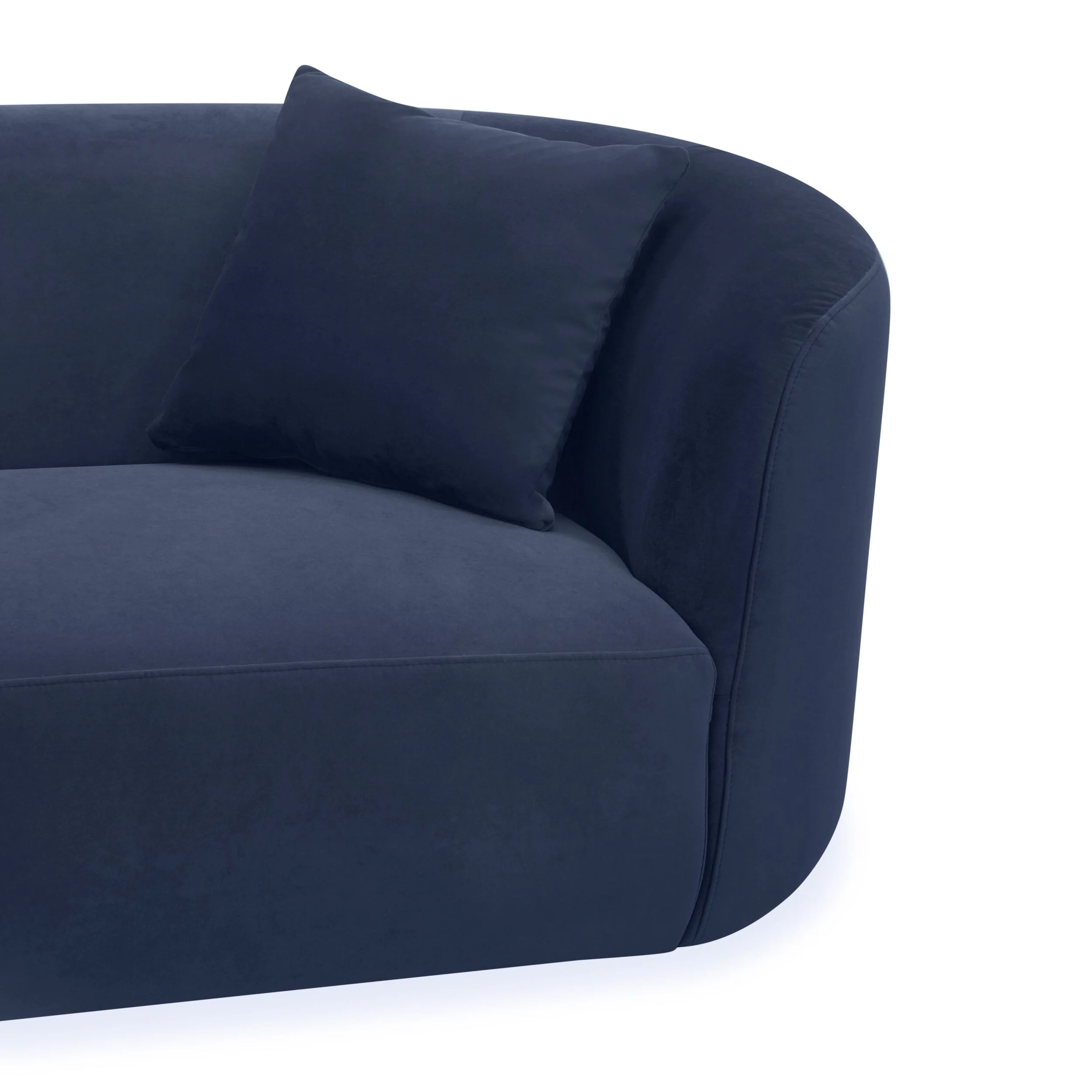 Wylder 4 Seater Curved Sofa Velvet Indigo - Image 3