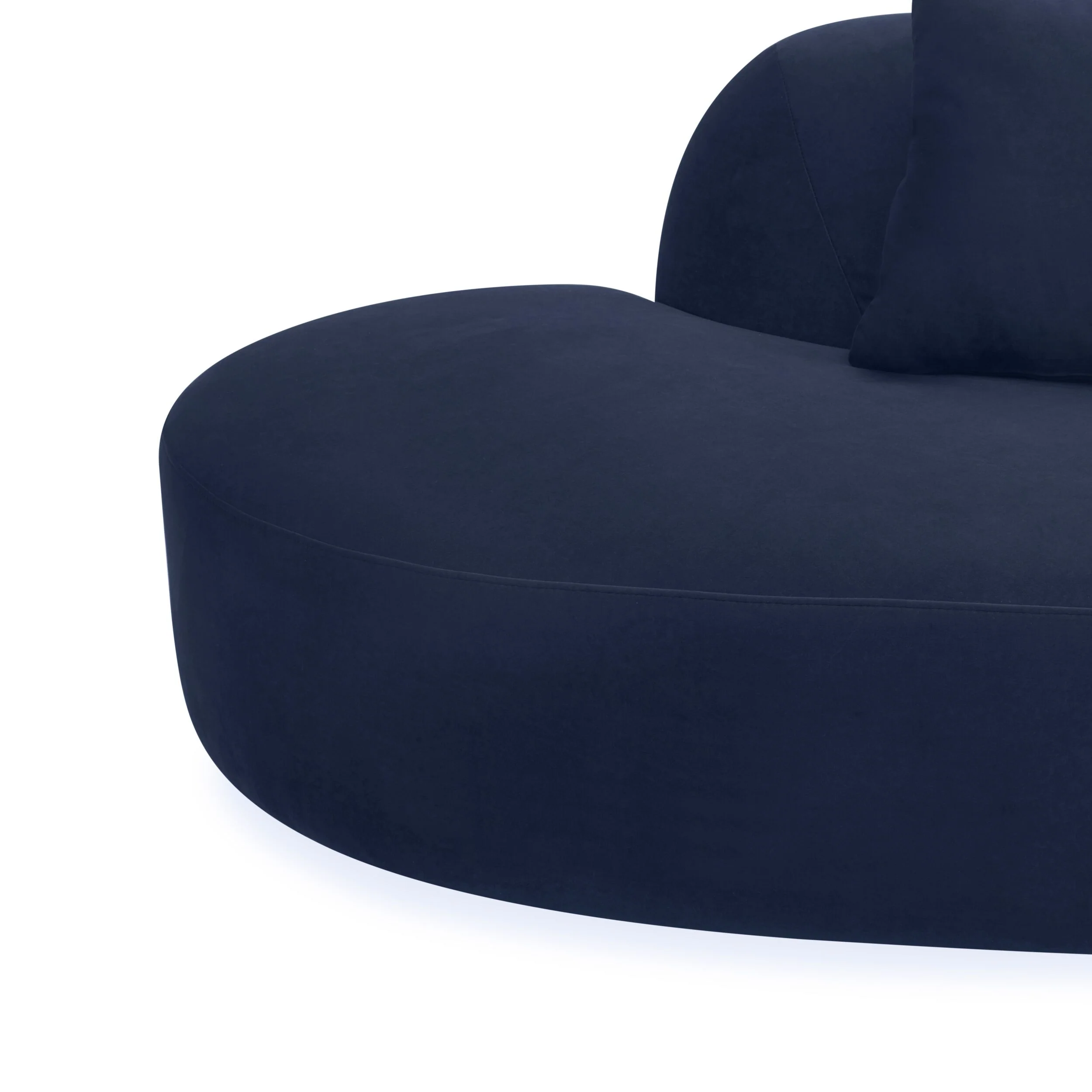 Wylder 4 Seater Curved Sofa Velvet Indigo - Image 4