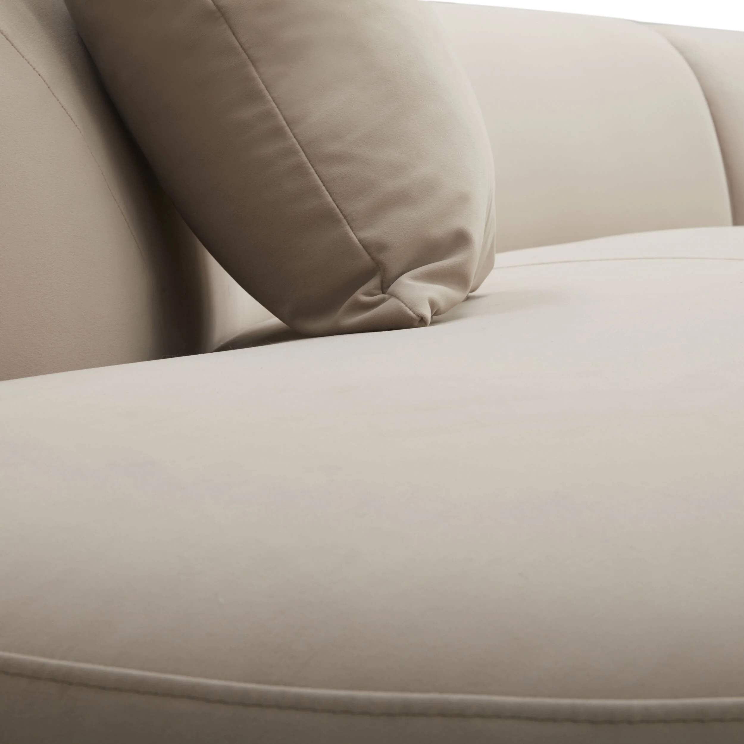 Wylder 4 Seater Curved Sofa Velvet Taupe - Image 10