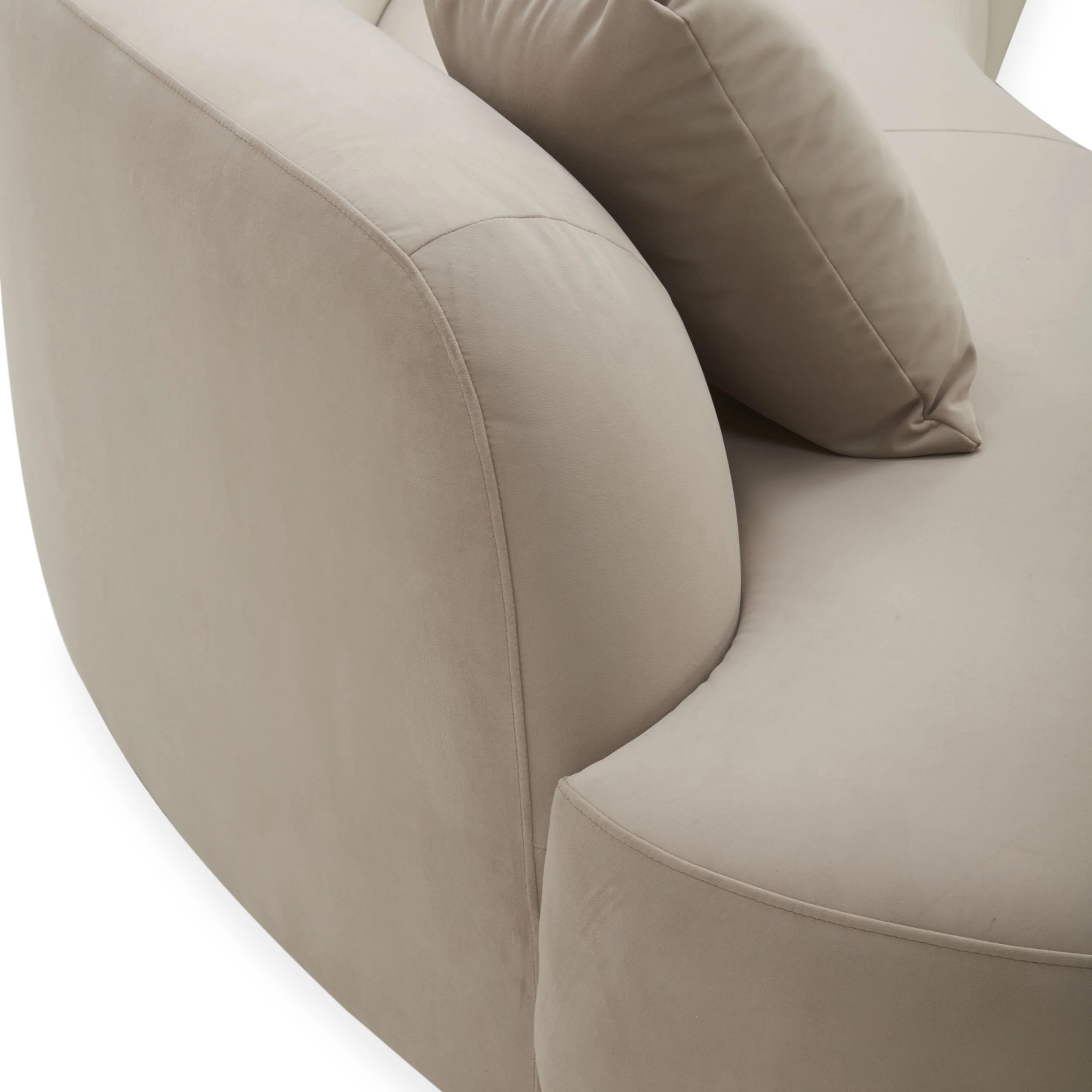 Wylder 4 Seater Curved Sofa Velvet Taupe - Image 11