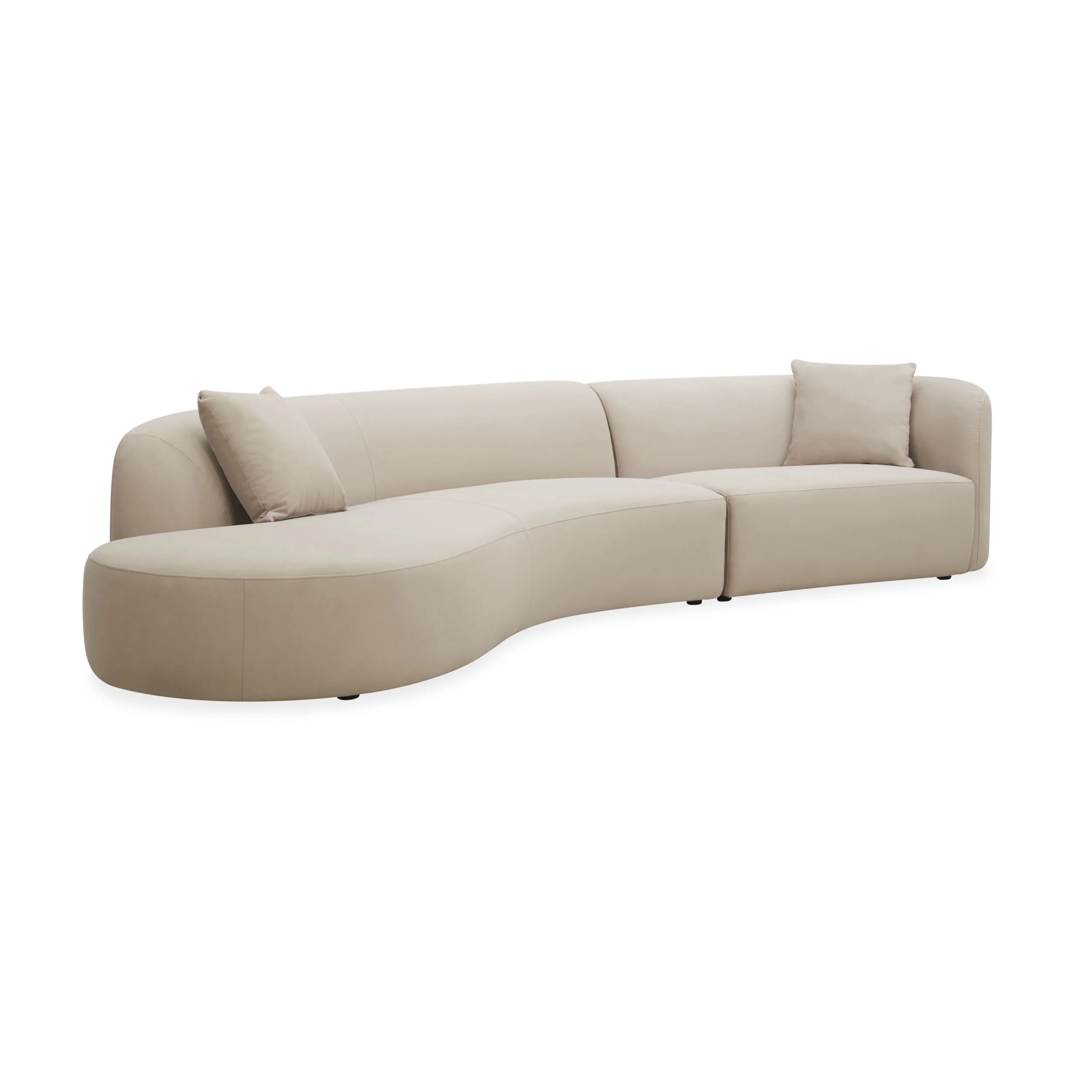 Wylder 4 Seater Curved Sofa Velvet Taupe - Image 15