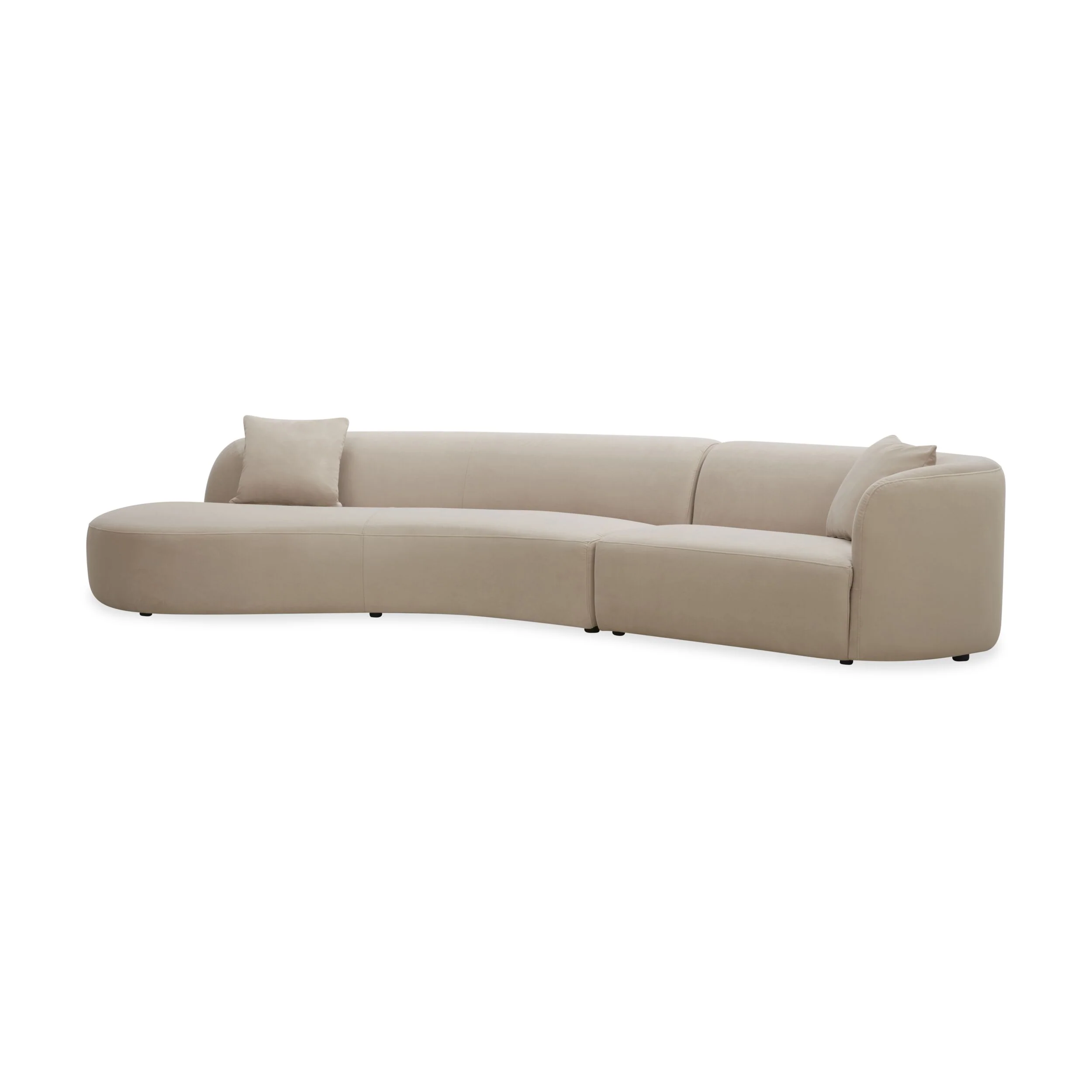 Wylder 4 Seater Curved Sofa Velvet Taupe - Image 2