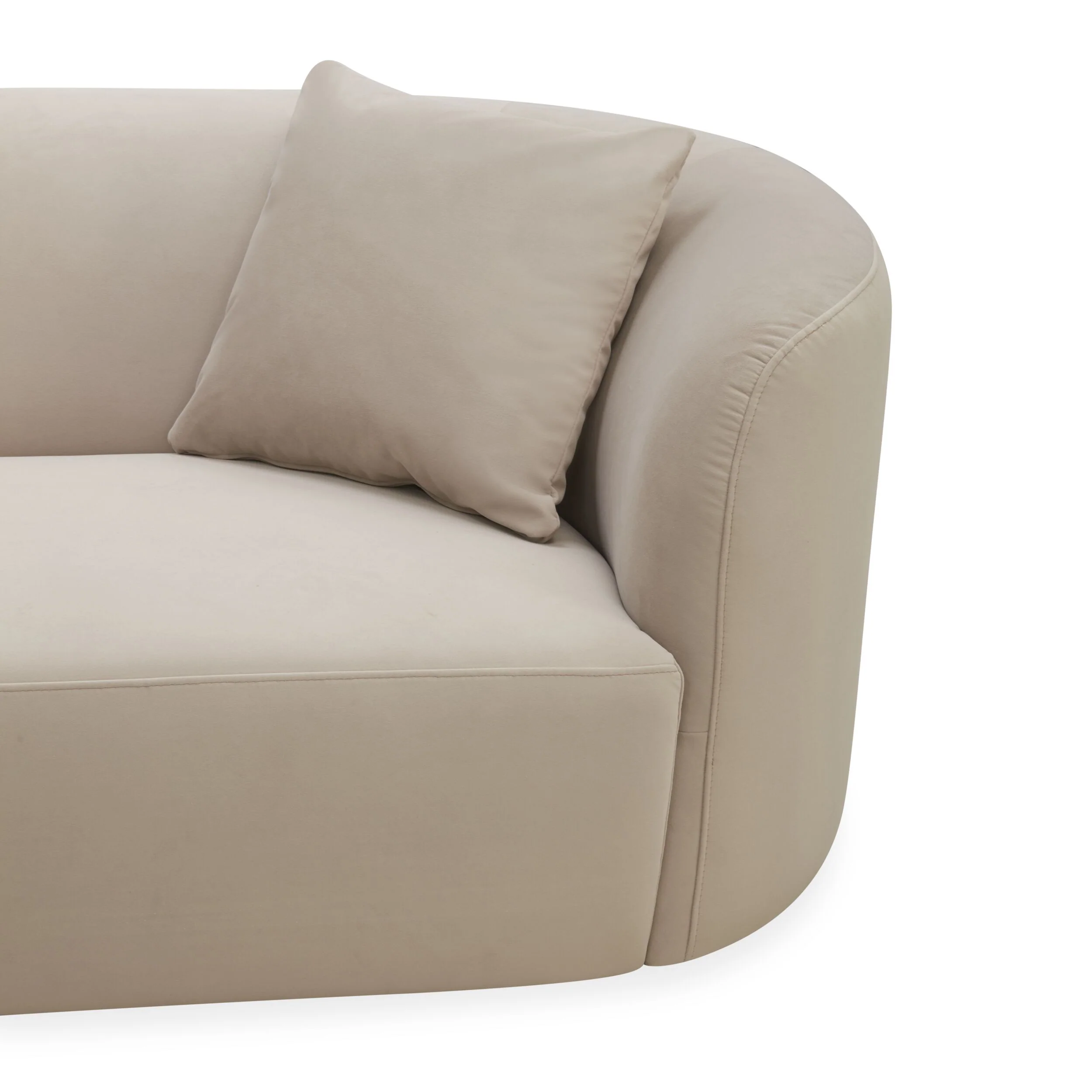 Wylder 4 Seater Curved Sofa Velvet Taupe - Image 3