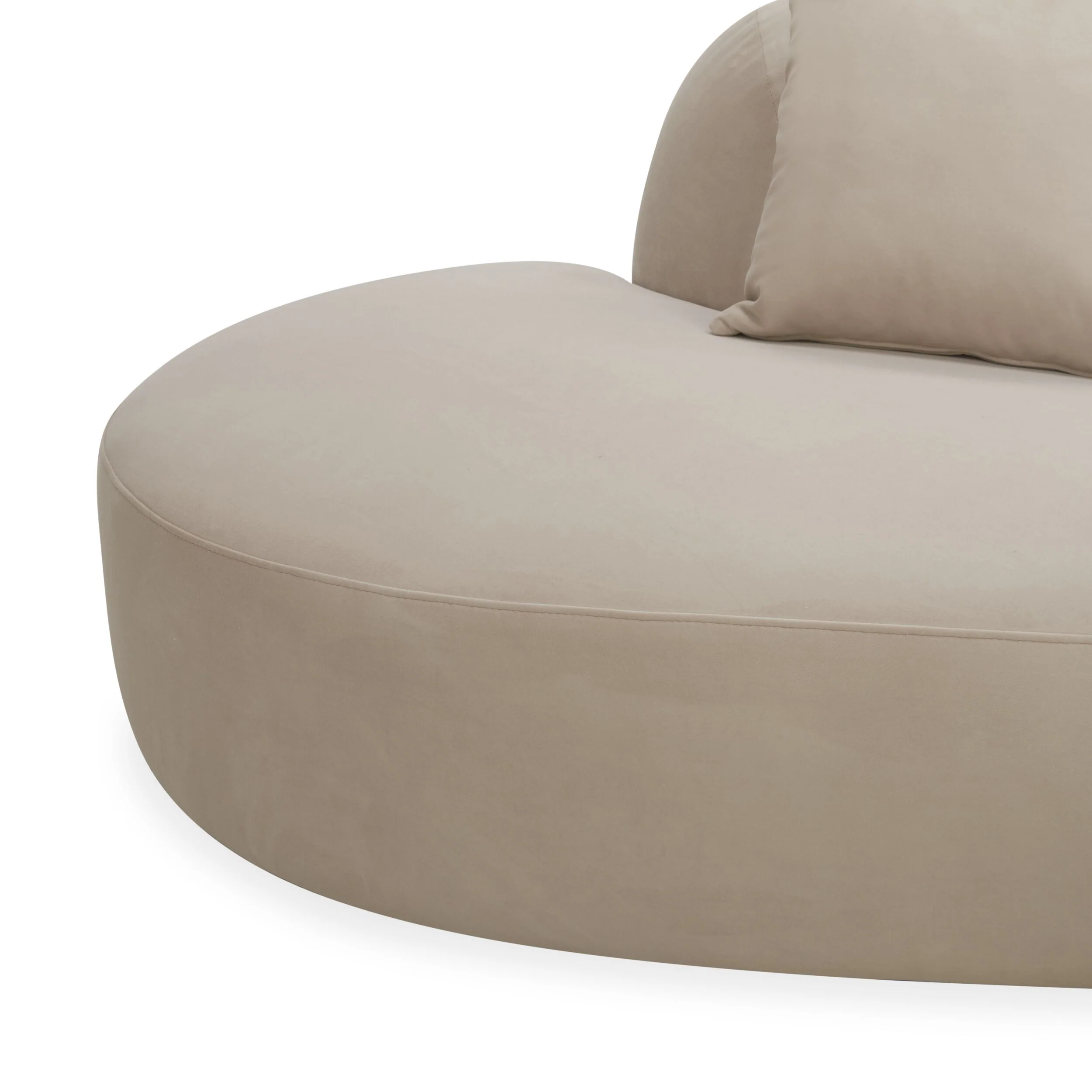 Wylder 4 Seater Curved Sofa Velvet Taupe - Image 4