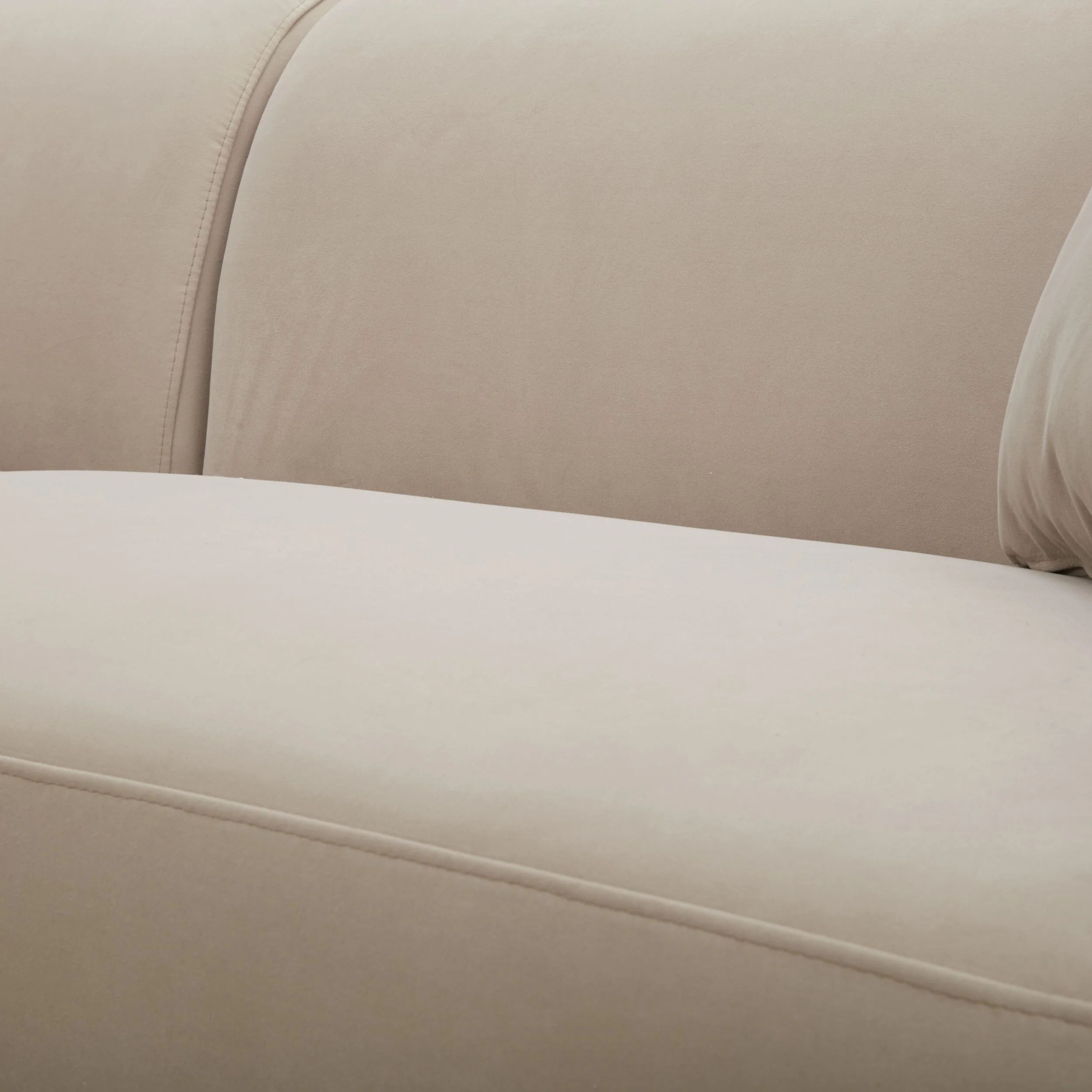 Wylder 4 Seater Curved Sofa Velvet Taupe - Image 6