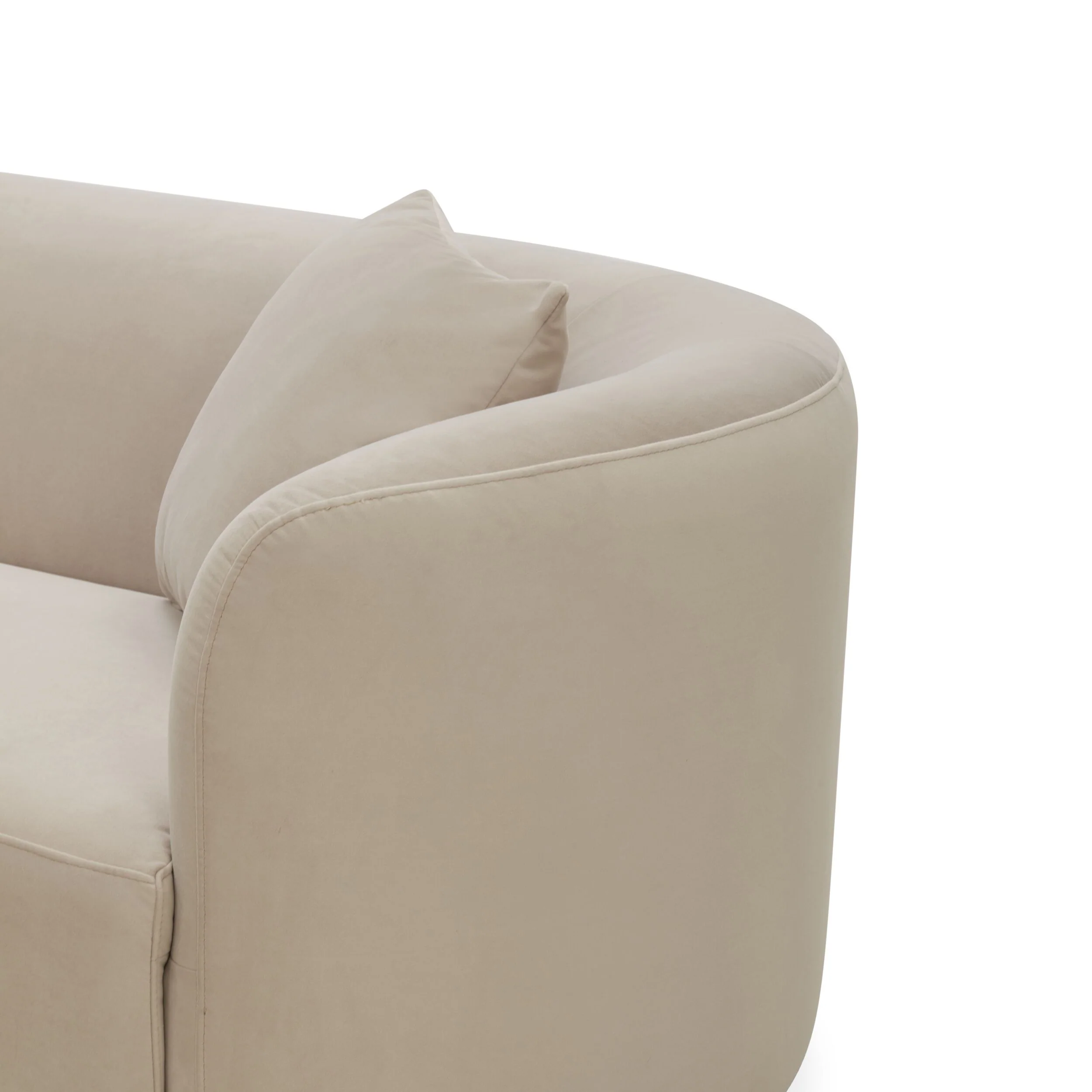 Wylder 4 Seater Curved Sofa Velvet Taupe - Image 8