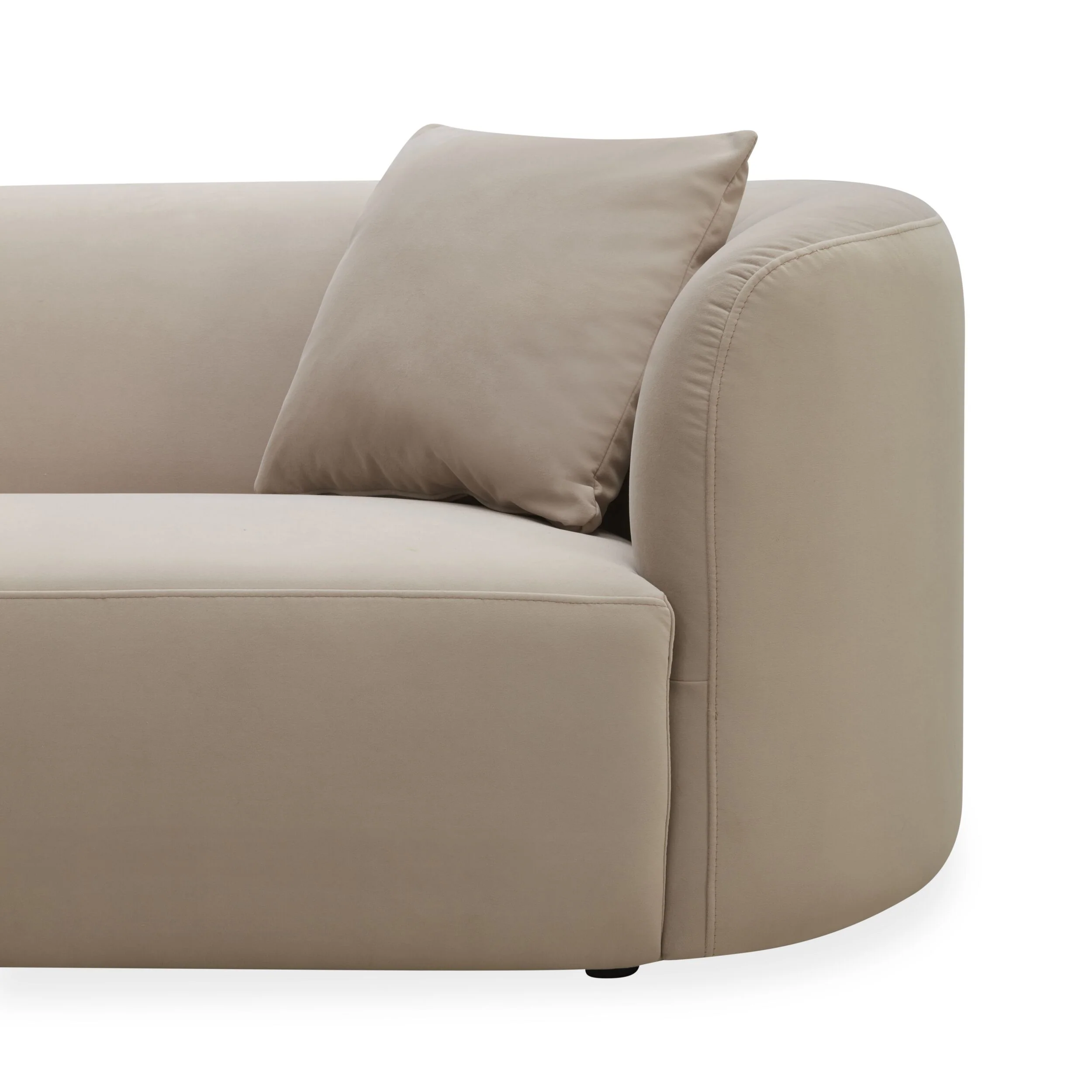 Wylder 4 Seater Curved Sofa Velvet Taupe - Image 9