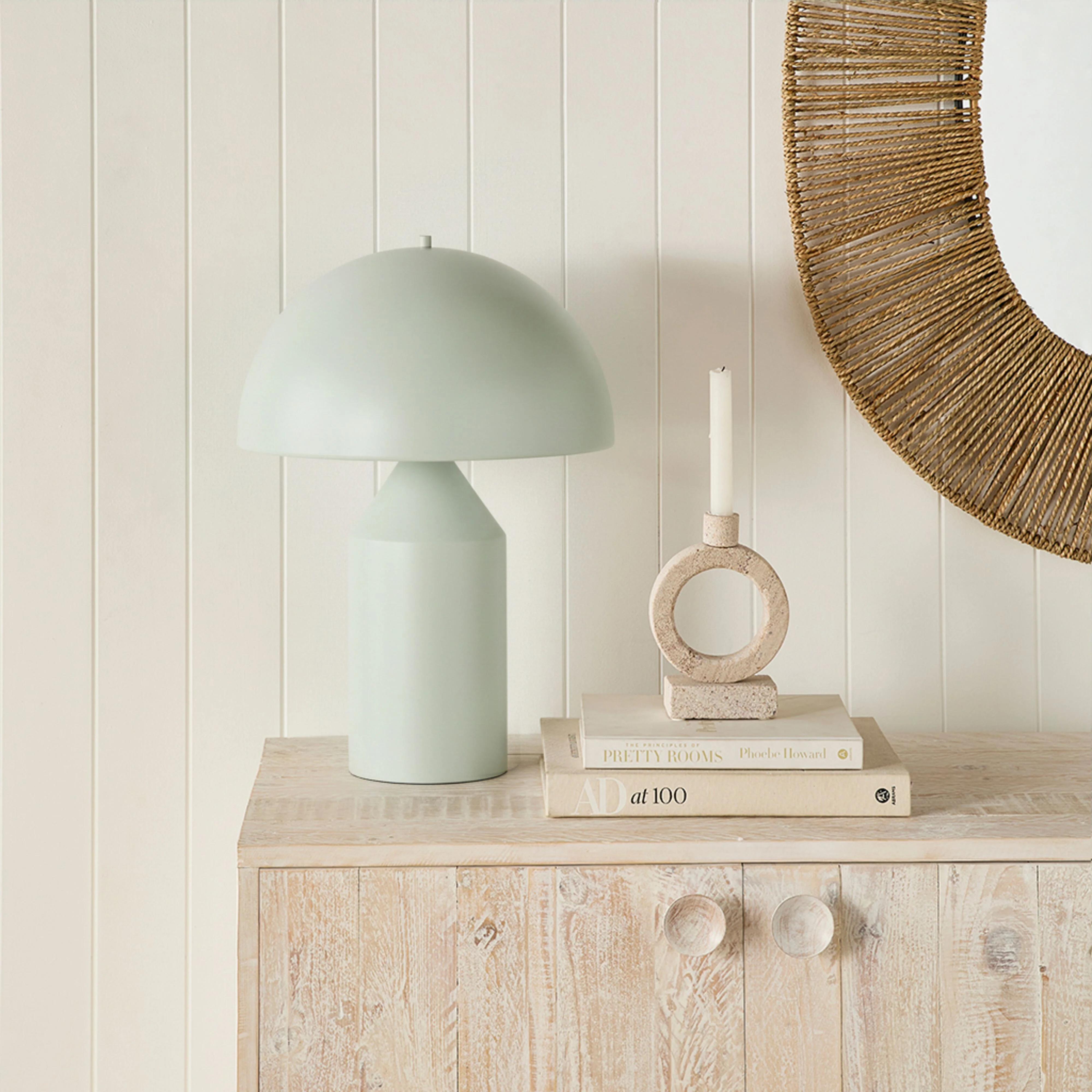 Zia Dome Table Lamp Sea Foam 35x49.5cm - Image 4