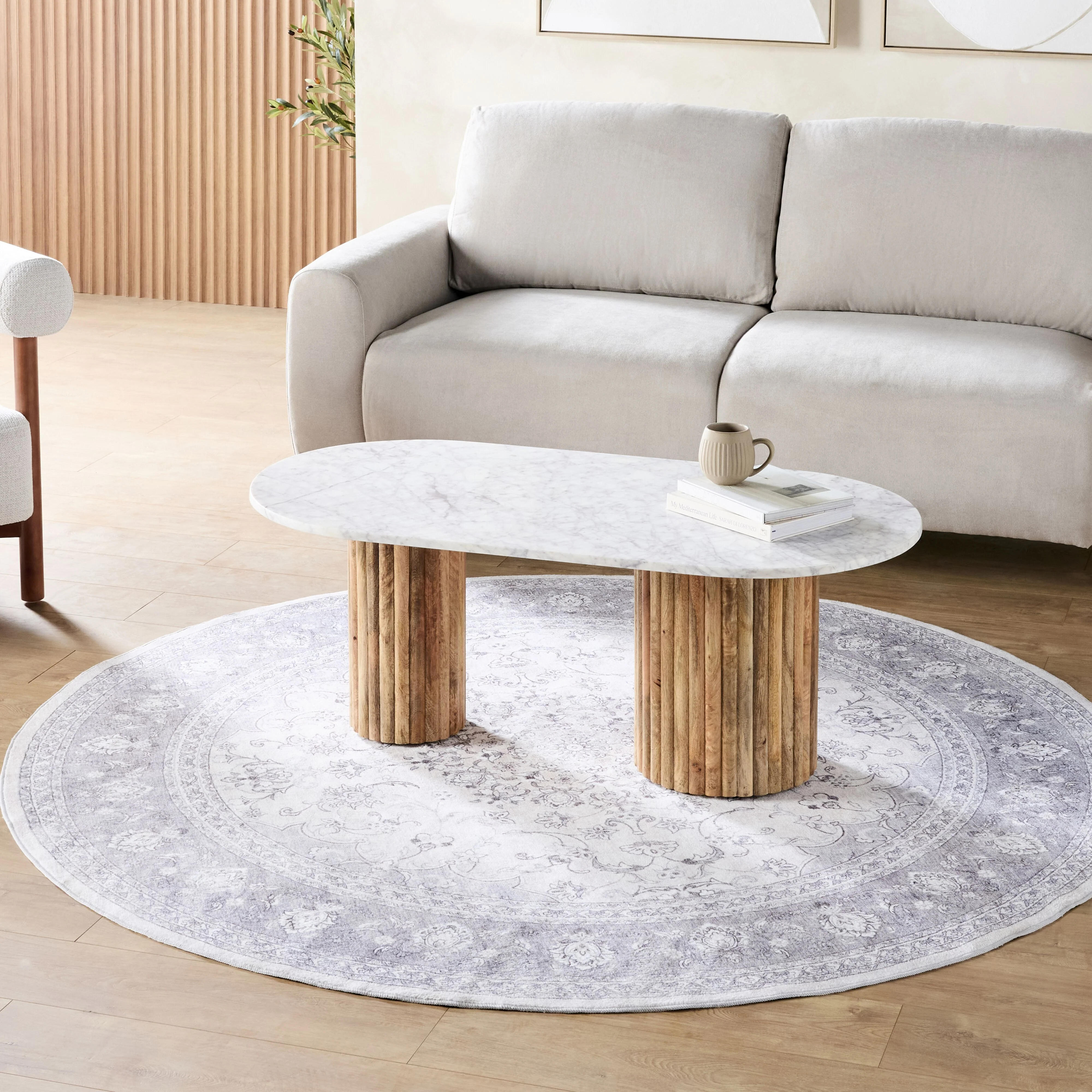 Ziba Round Washable Rug 200cm - Image 8